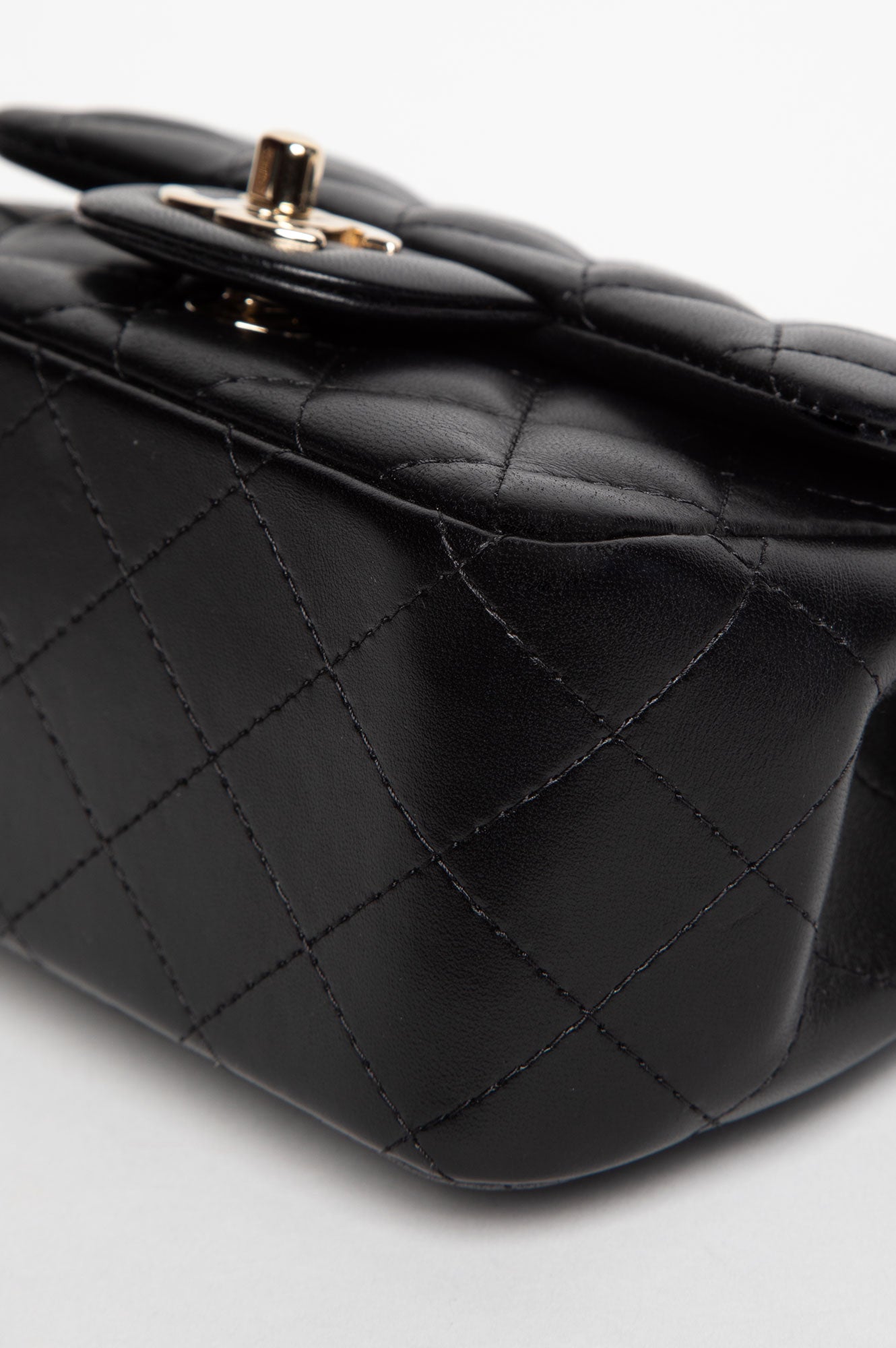 Chanel Black Lambskin Mini Square Classic Flap Bag