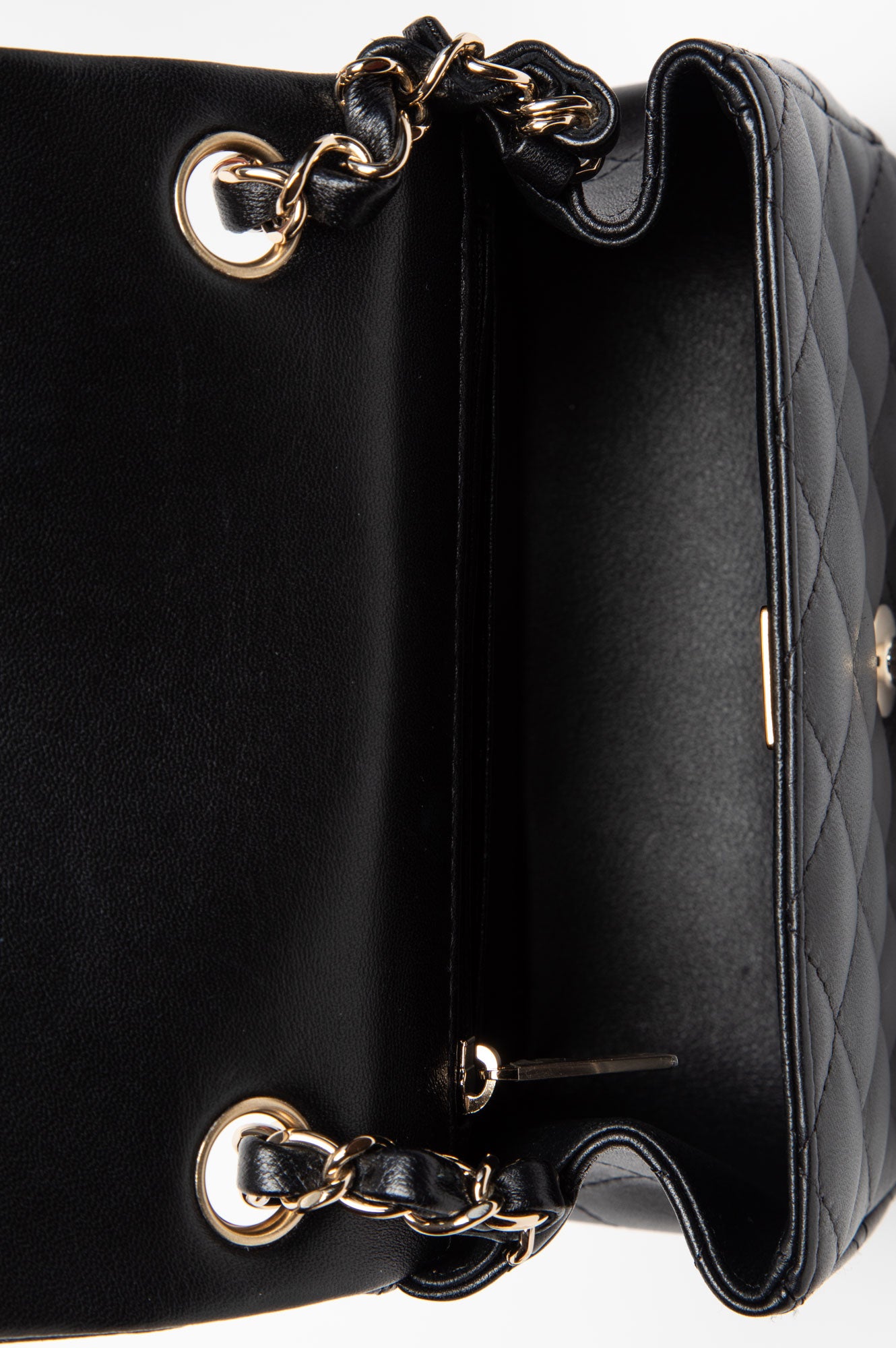 Chanel Black Lambskin Mini Square Classic Flap Bag