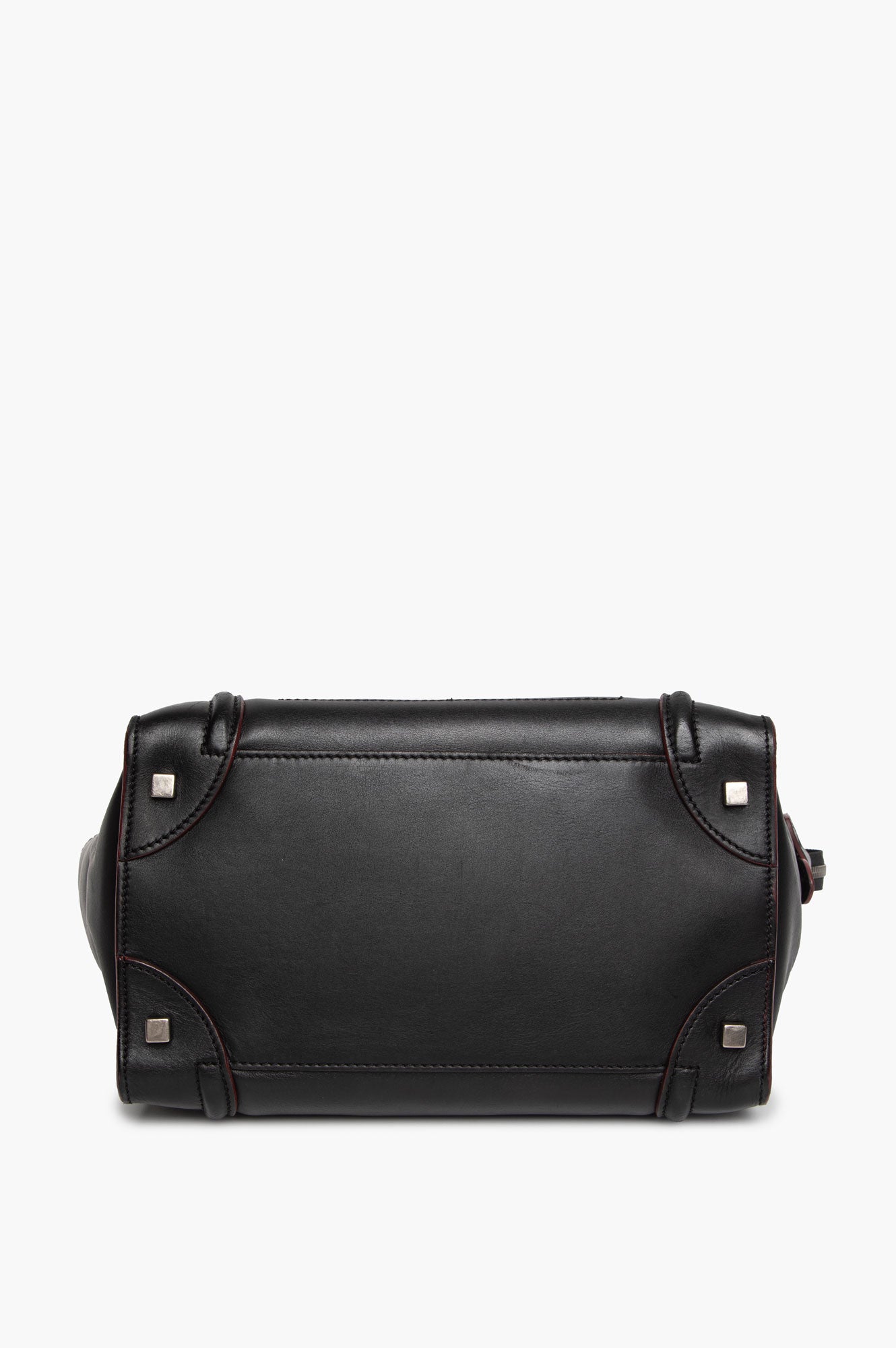 Céline Black Smooth Calfskin Red Trim Mini Luggage Tote