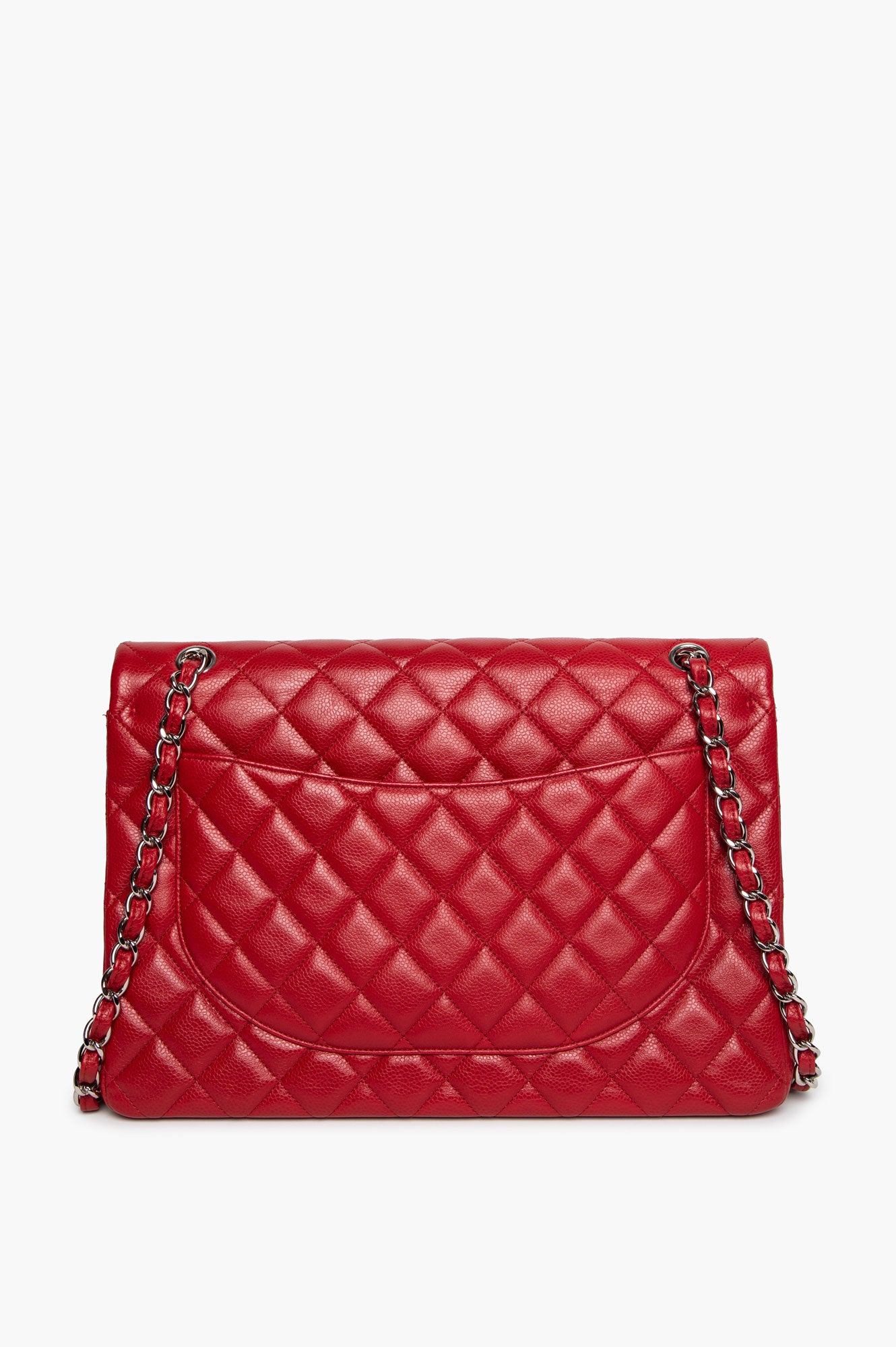 Chanel Red Caviar Maxi Classic Double Flap Bag
