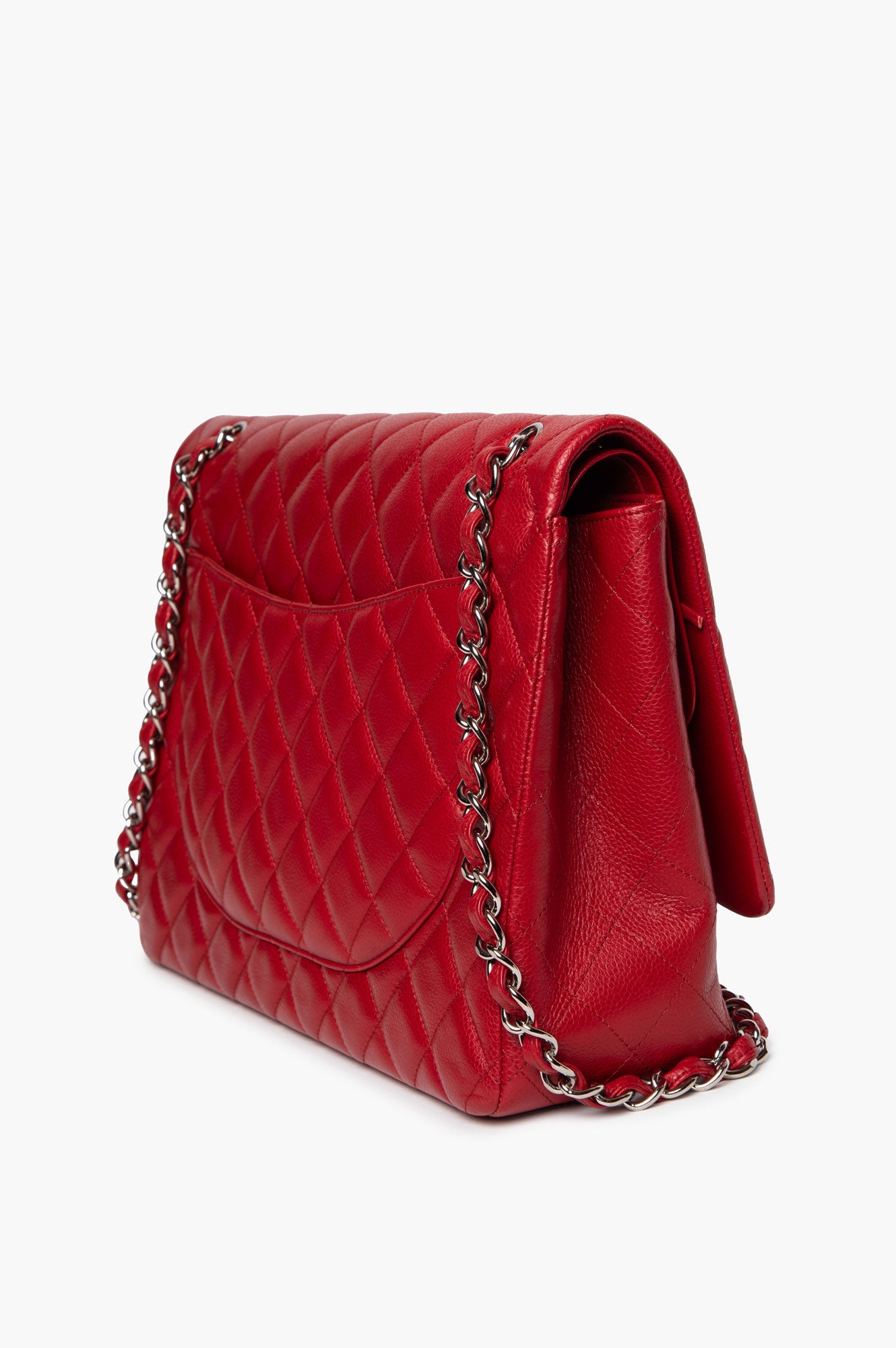 Chanel Red Caviar Maxi Classic Double Flap Bag