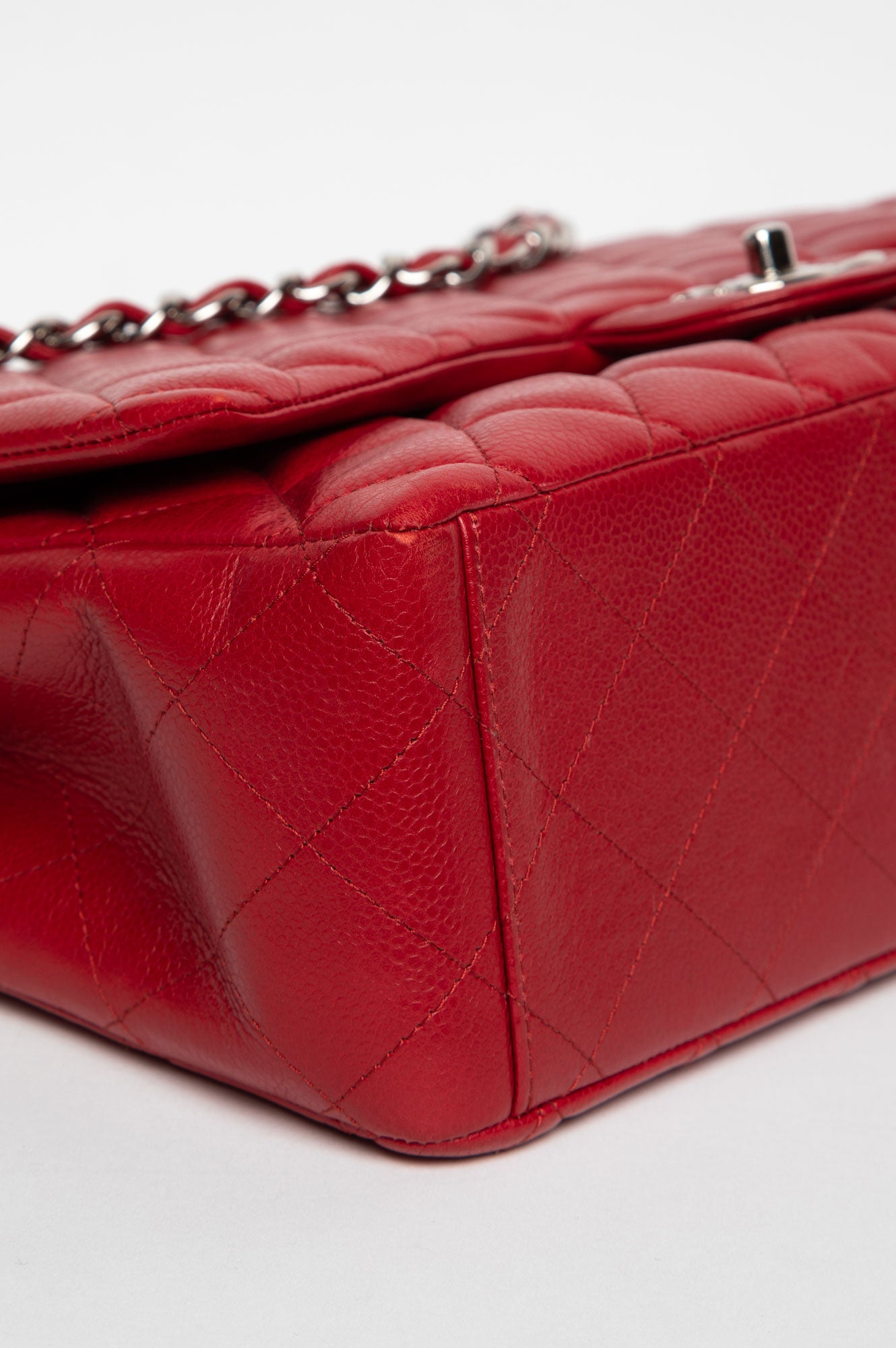 Chanel Red Caviar Maxi Classic Double Flap Bag