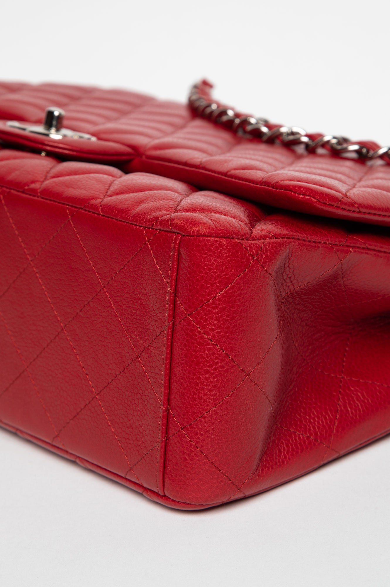 Chanel Red Caviar Maxi Classic Double Flap Bag