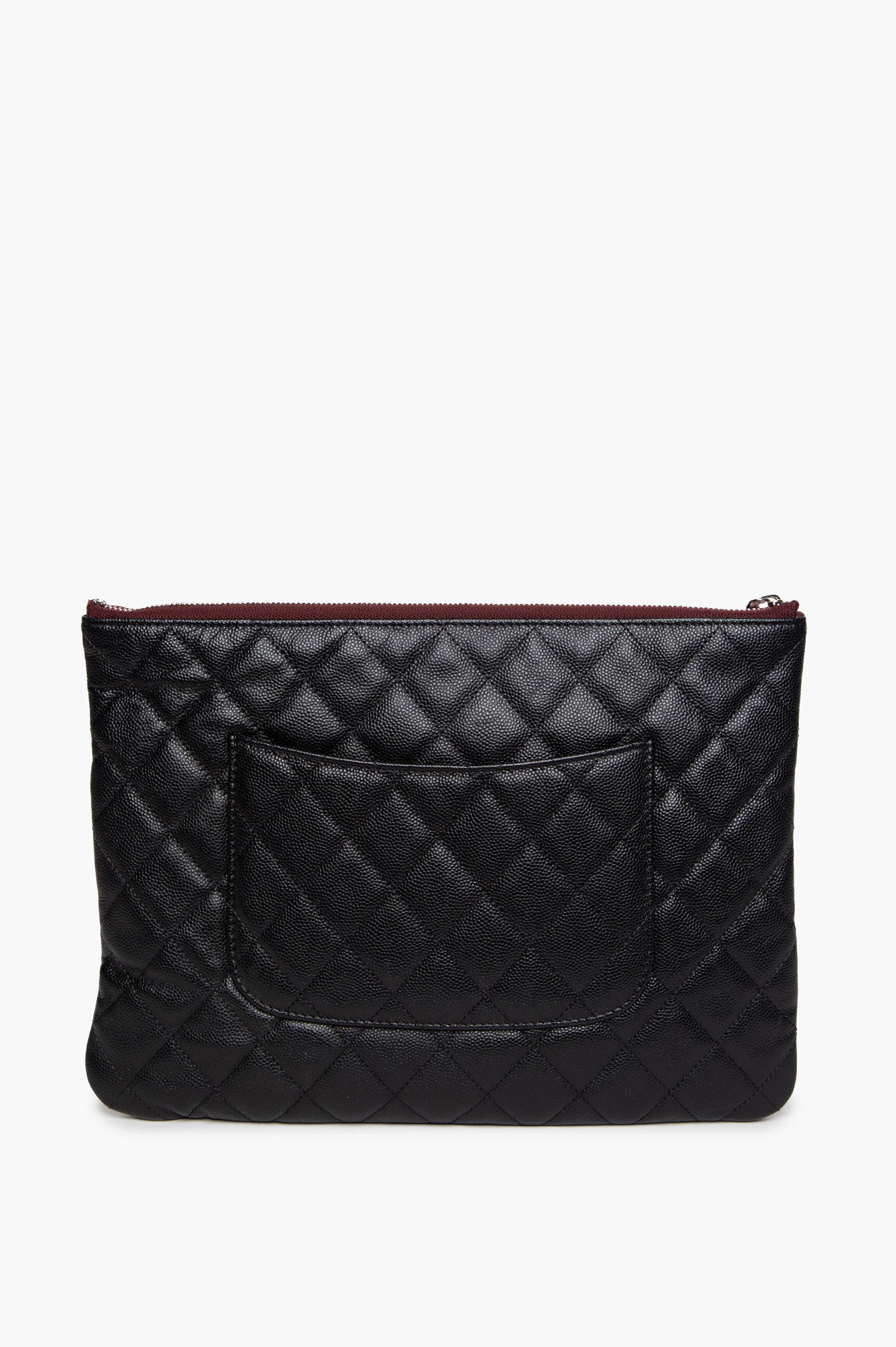 Chanel Black Quilted Caviar Medium O-Case