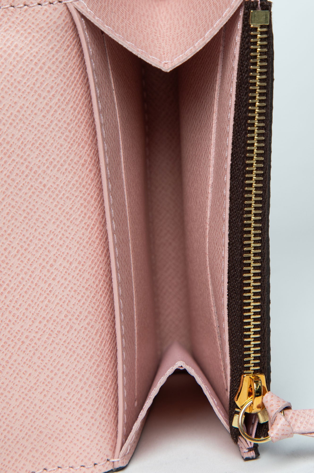 Louis Vuitton Light Pink Leather Lined Monogram Canvas Rosalie Coin Purse