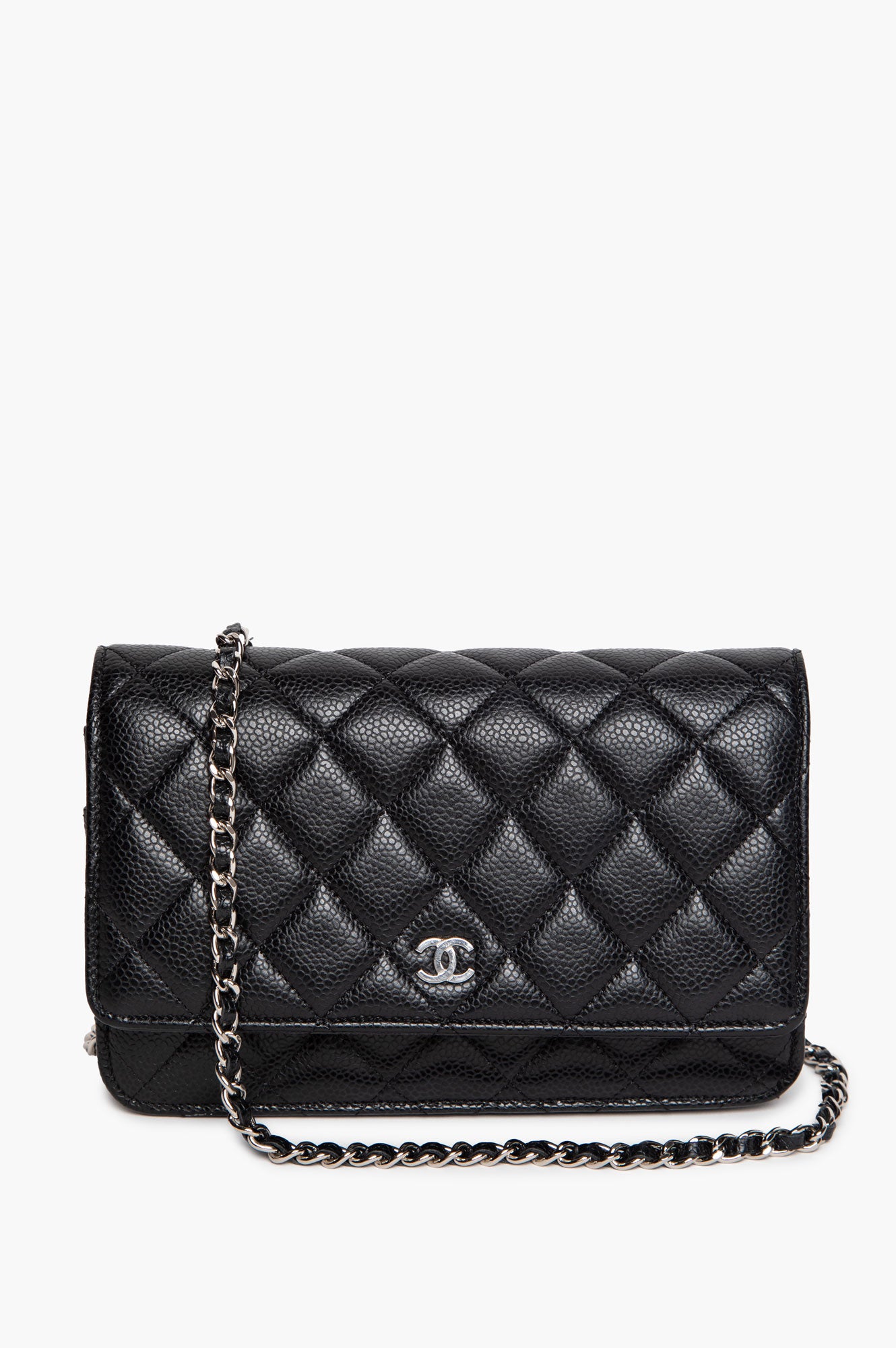 Chanel Black Quilted Caviar Classic WOC