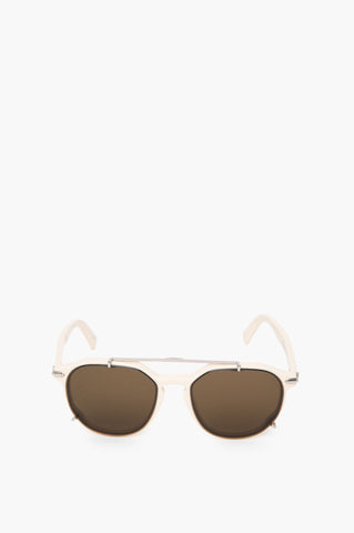 Christian Dior Round White Sunglasses