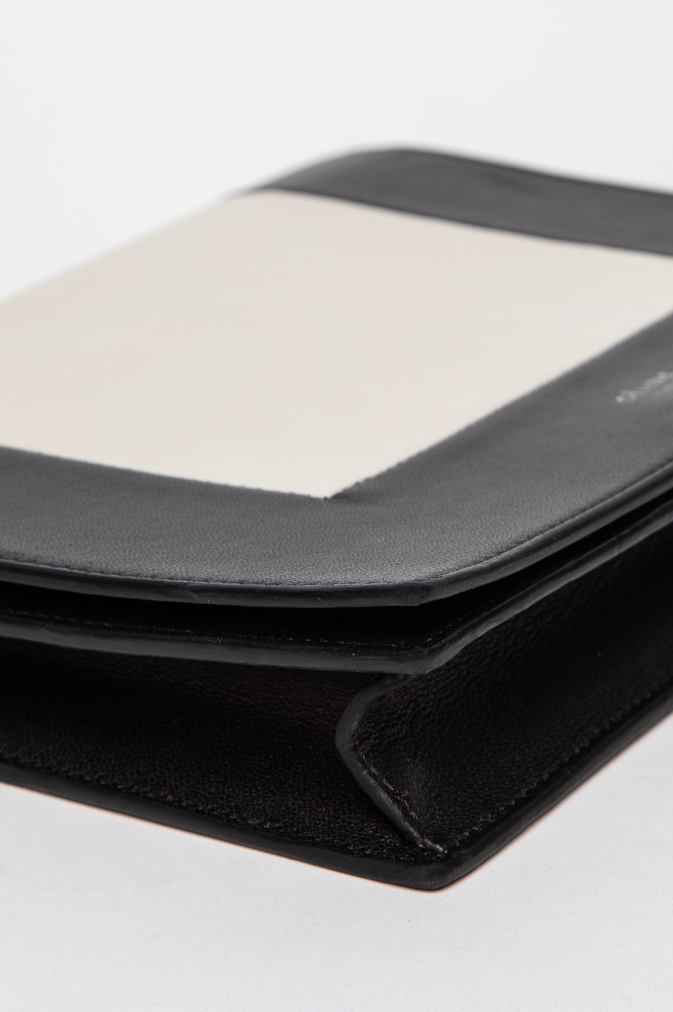 Céline Black/White Calfskin Frame Evening Clutch on Chain Bag