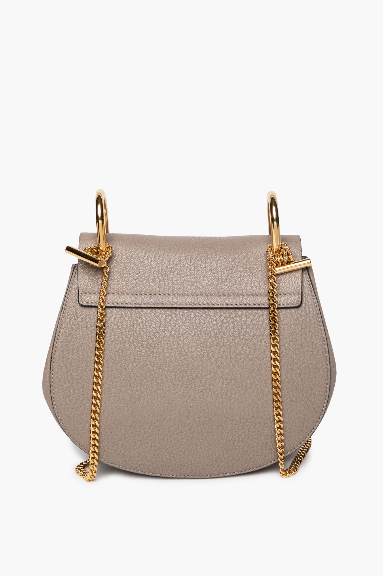 Chloé Small Taupe Grained Leather Drew Bag