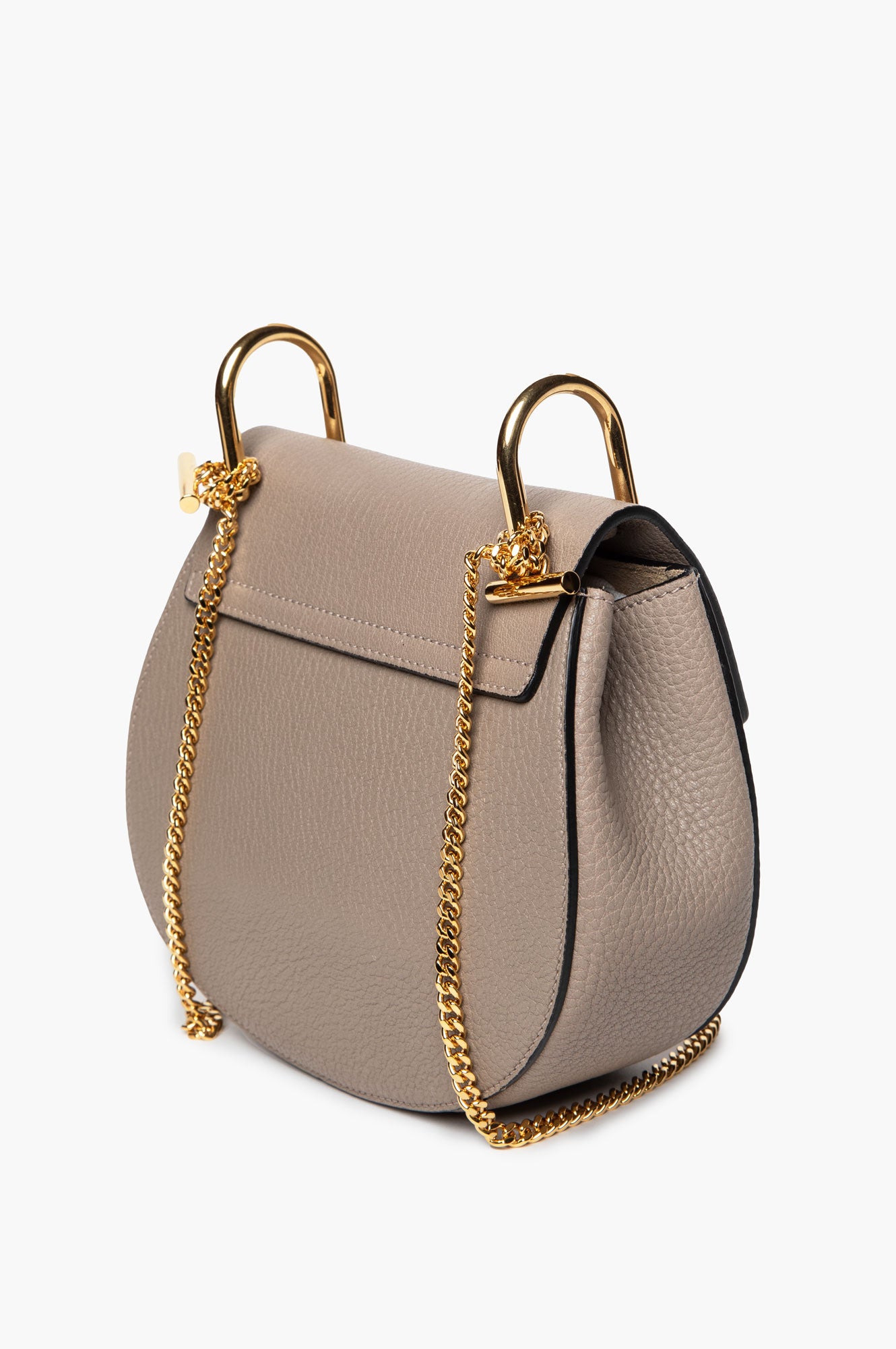 Chloé Small Taupe Grained Leather Drew Bag
