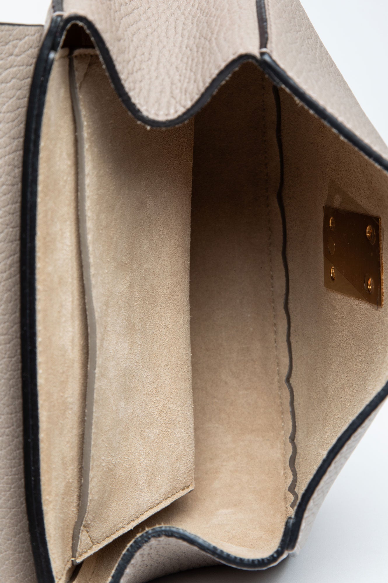 Chloé Small Taupe Grained Leather Drew Bag