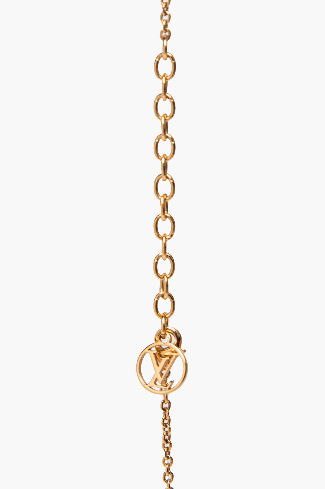Louis Vuitton Gold Finish Essential V Necklace