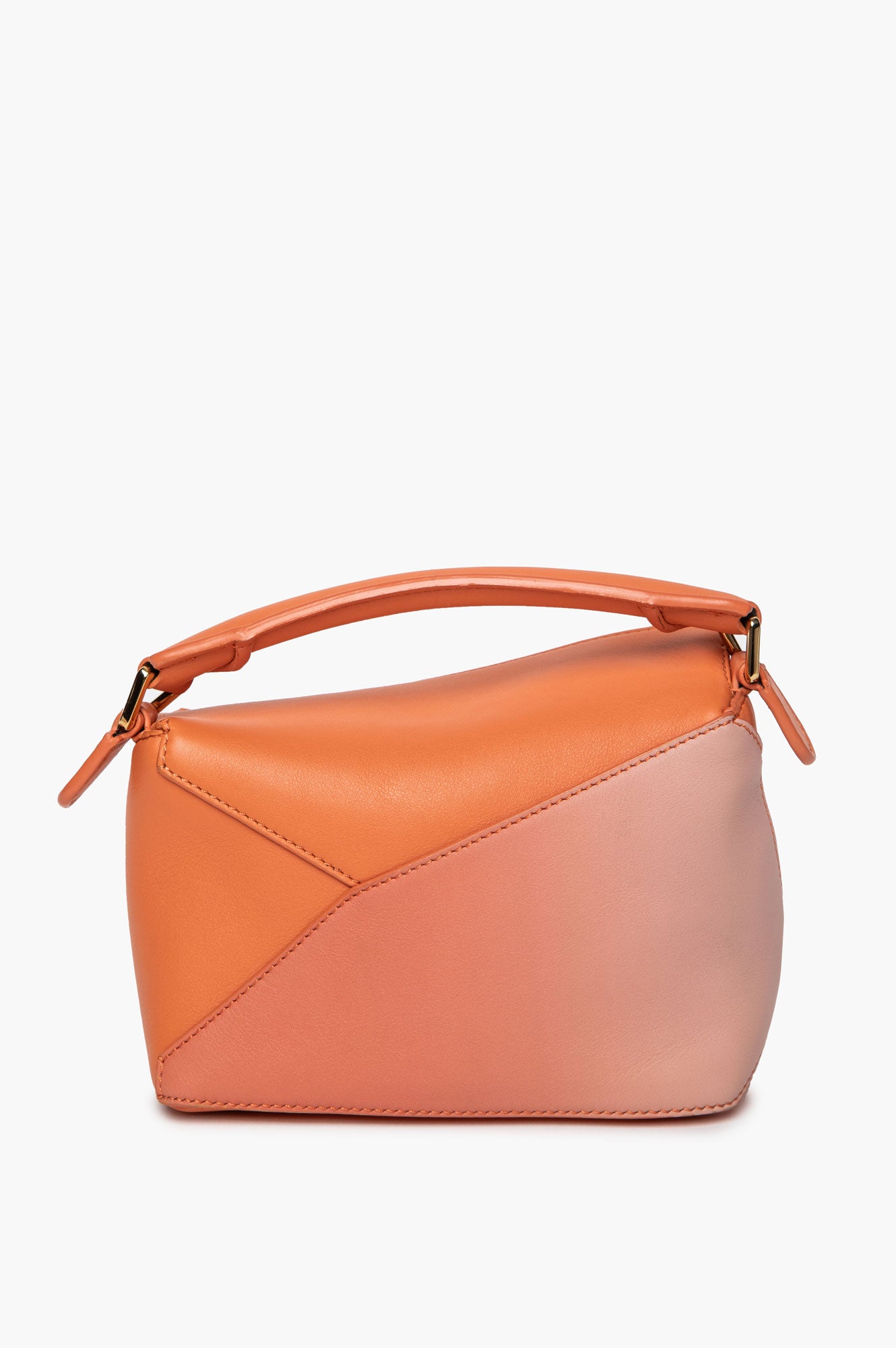 Loewe Coral/Pink Gradient Leather Mini Puzzle Bag