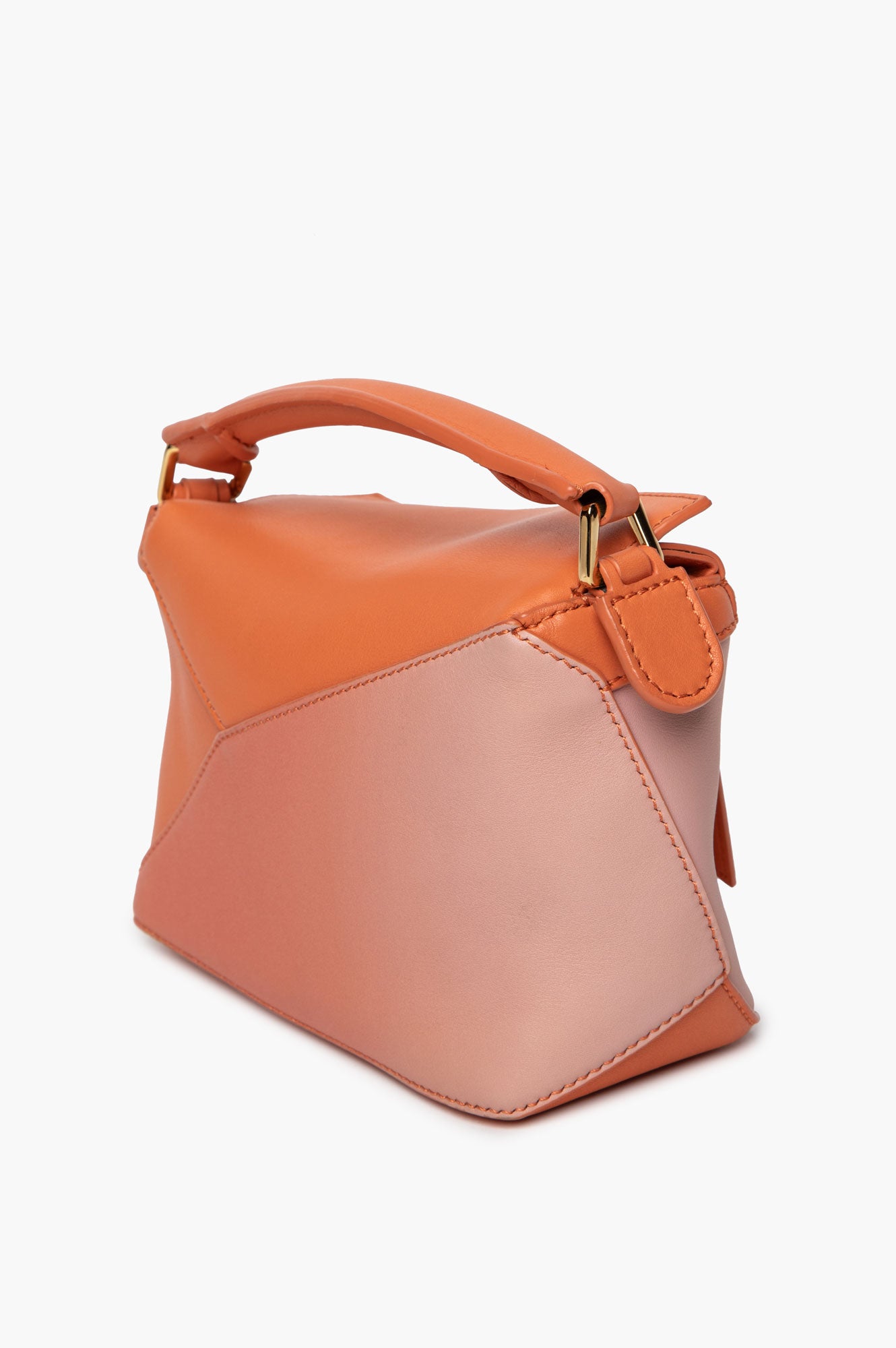Loewe Coral/Pink Gradient Leather Mini Puzzle Bag