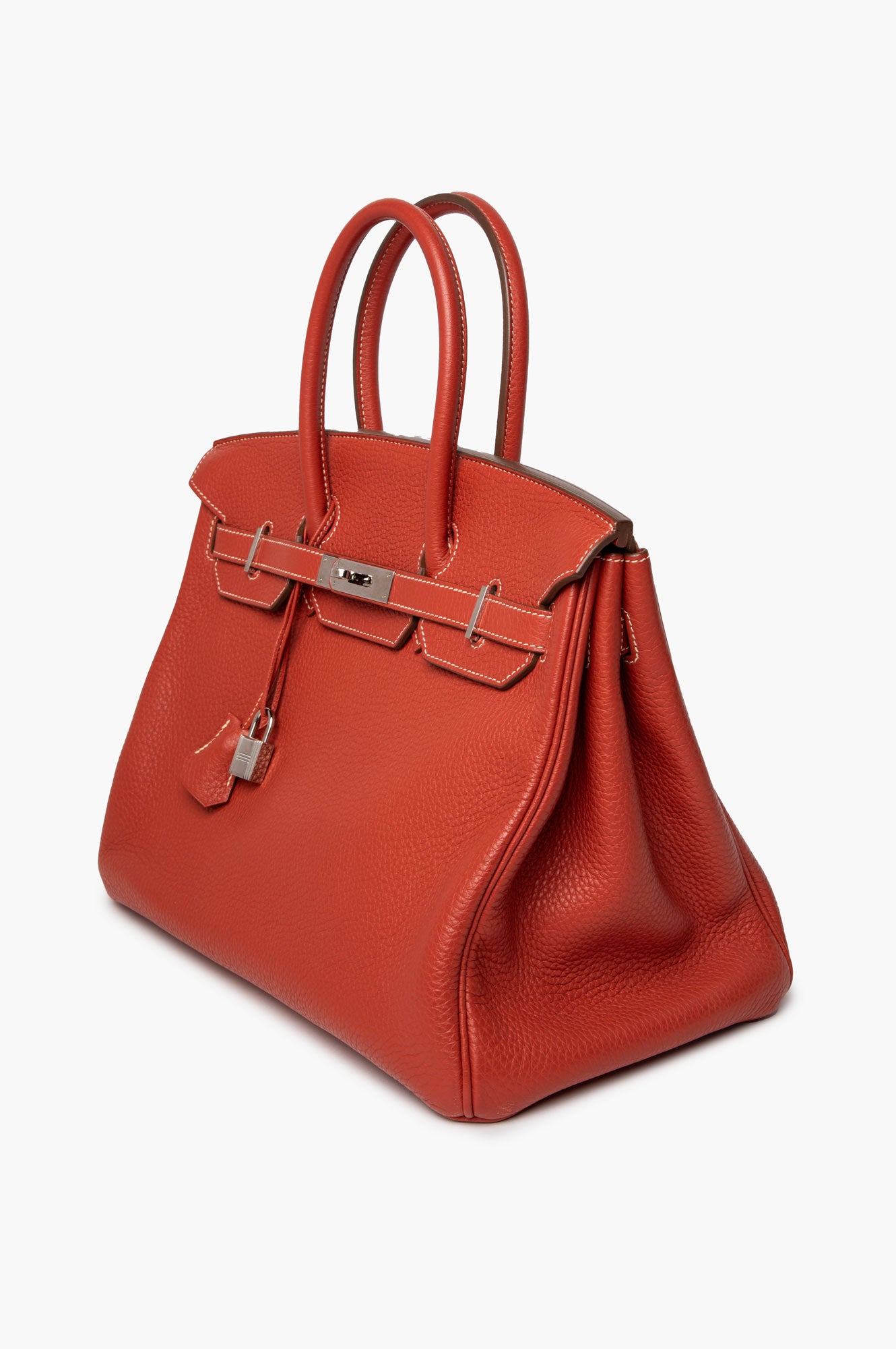 Hermès 2012 Sanguine Clemence Palladium Hardware Birkin 35