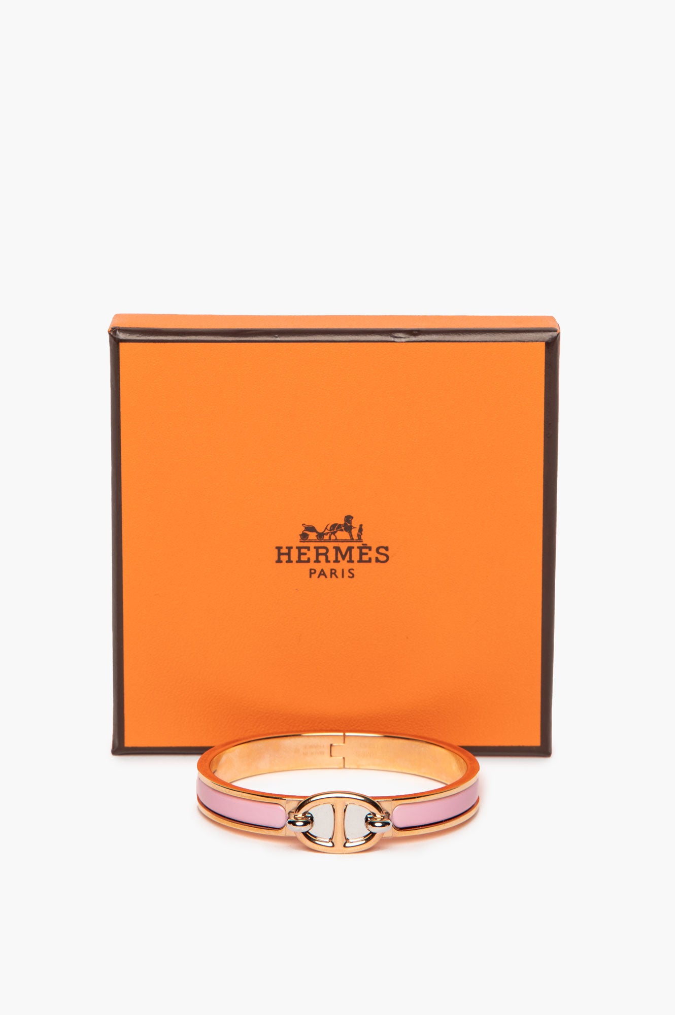 Hermès Rose Gold Plated Rose Fever Mini Clic Chaine d'Ancre Bracelet