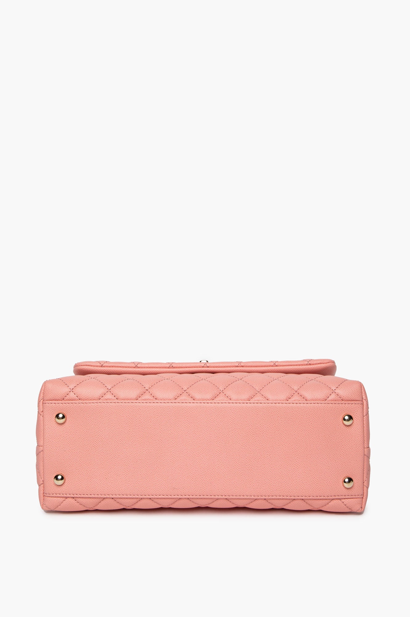 Chanel Pink Quilted Caviar Medium Coco Handle Flap Bag