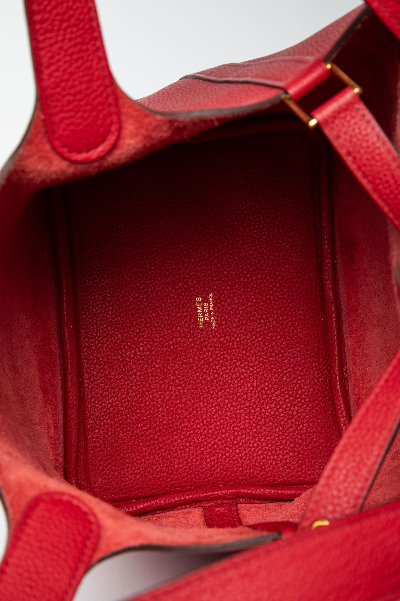 Hermès Rouge Piment Togo Gold Hardware Picotin Lock 18 PM