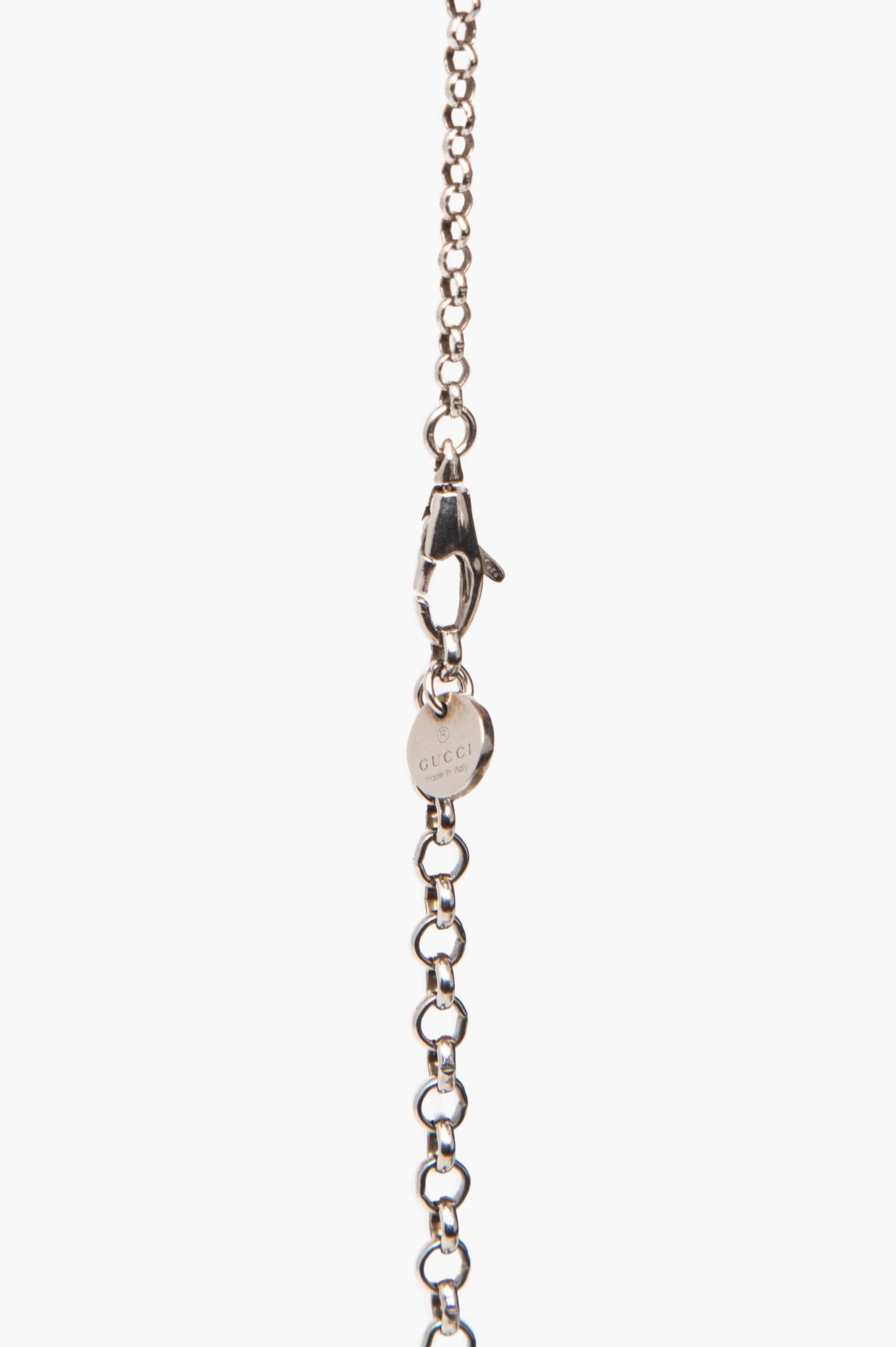 Gucci Sterling Silver Interlocking G Pendant Necklace