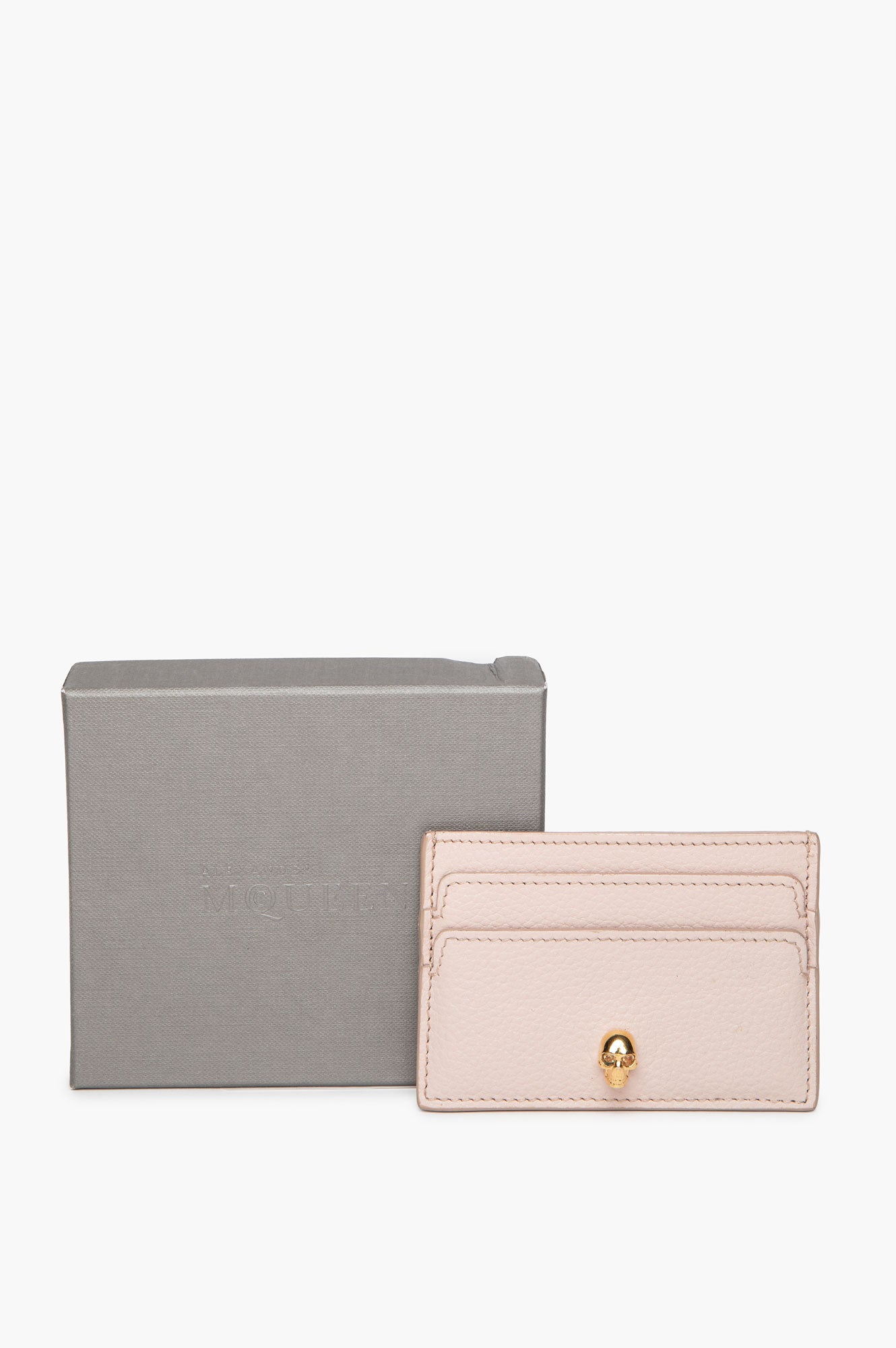 Alexander McQueen Light Pink Leather Skull Cardholder