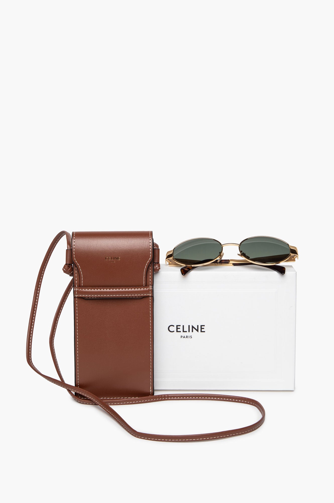 Celine Gold Frame Oval CL40235U Sunglasses
