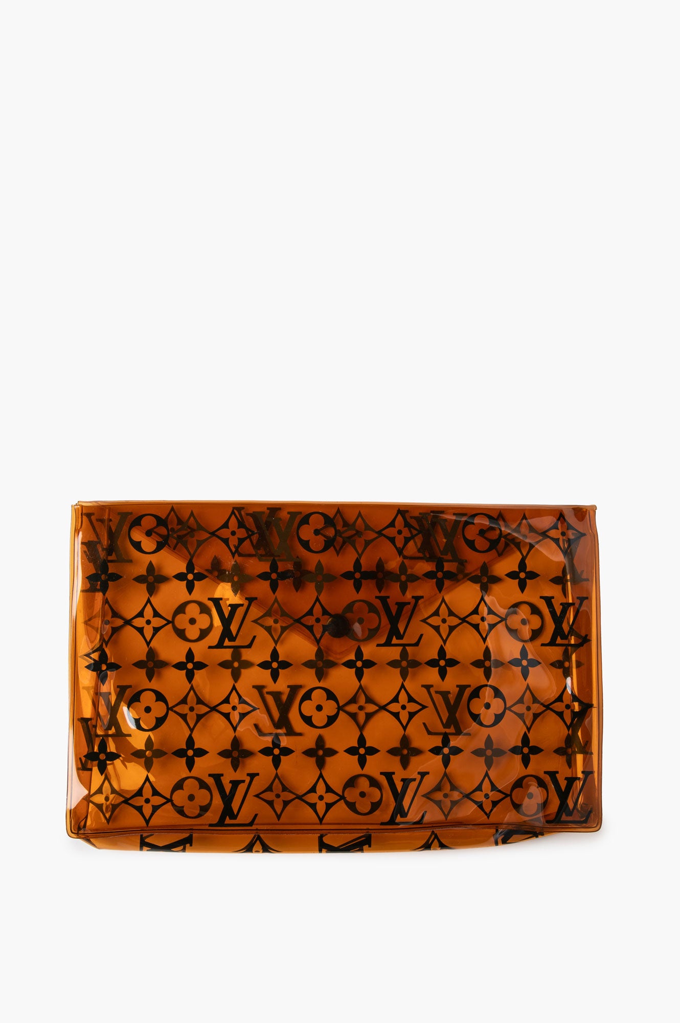 Louis Vuitton Orange Monogram Transparent PVC Envelope Clutch Pouch