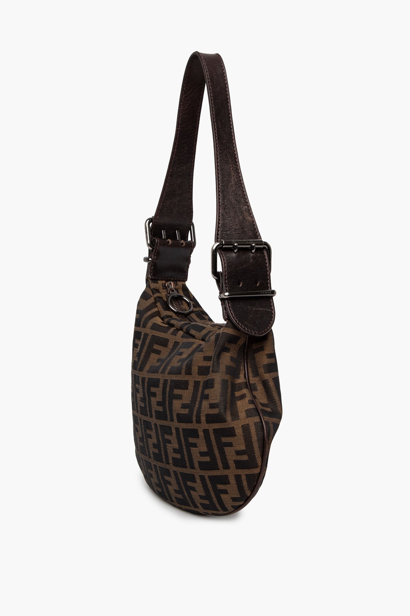 Fendi Zucca Oyster Brown Shoulder Bag