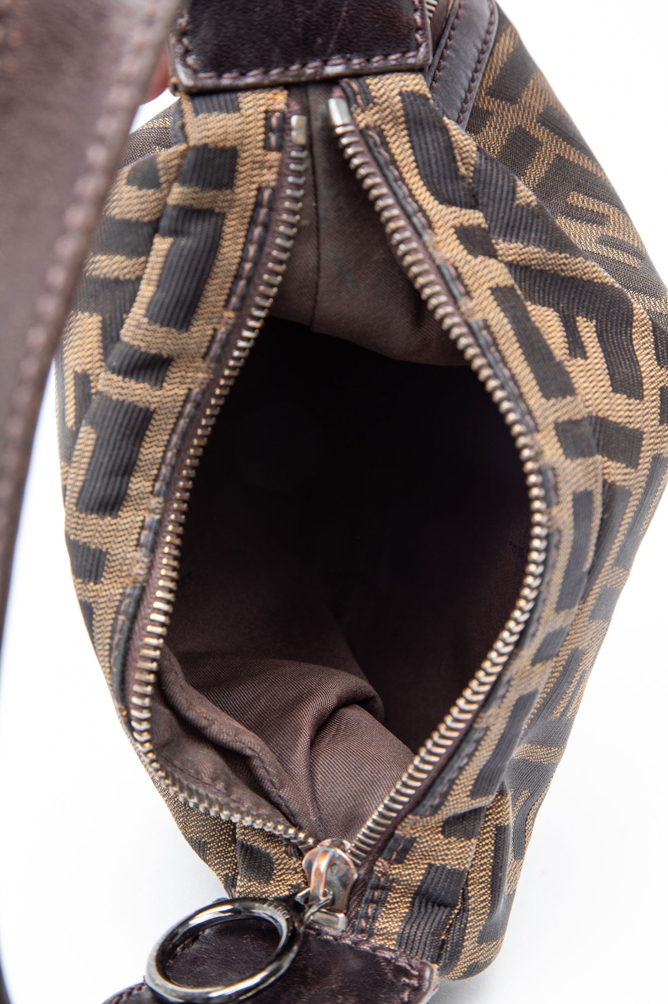 Fendi Zucca Oyster Brown Shoulder Bag