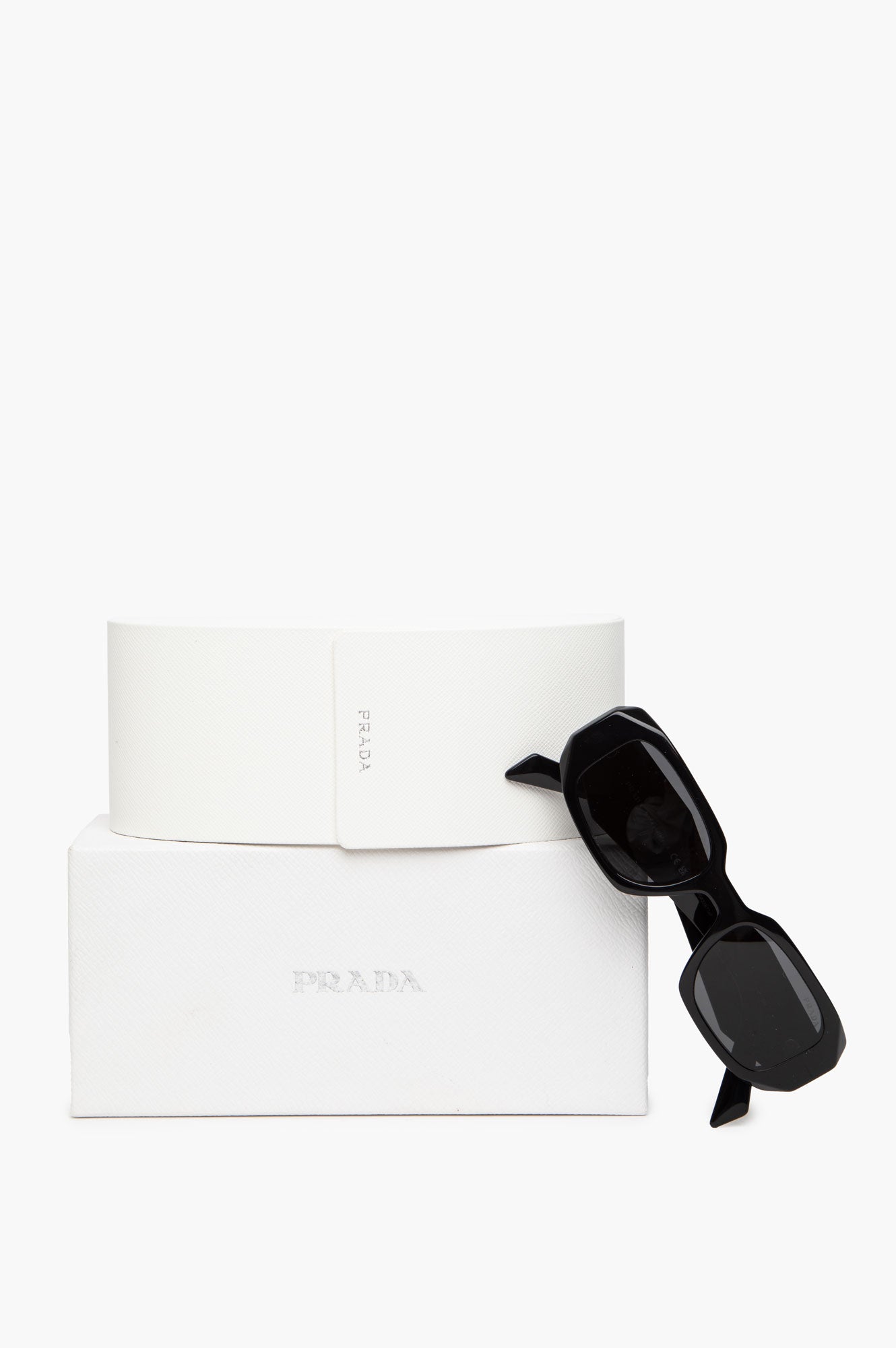 Prada Black PR 17WS Rectangle Sunglasses