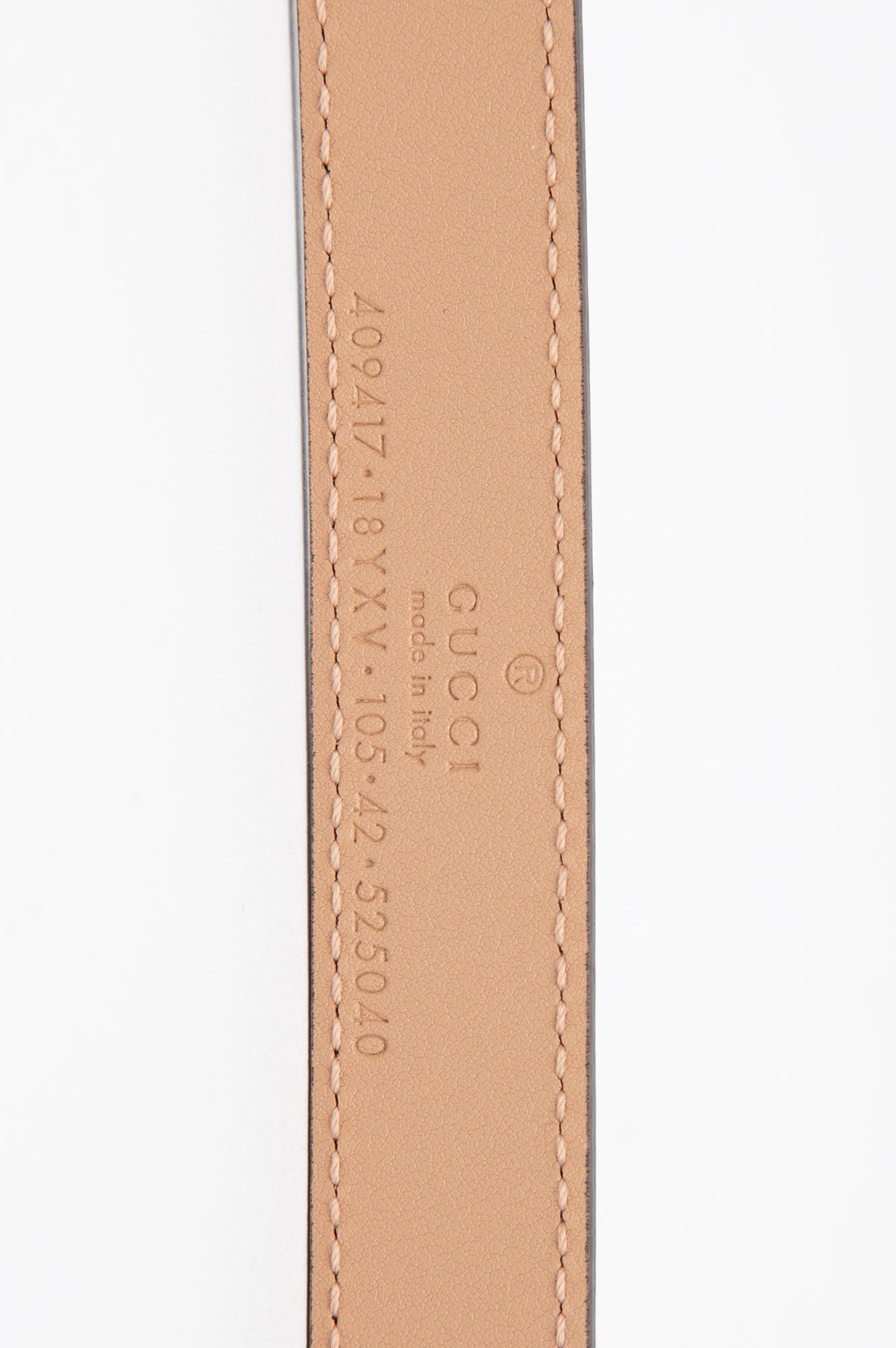 Gucci Beige Monochrome Skinny GG Marmont Belt Size 105