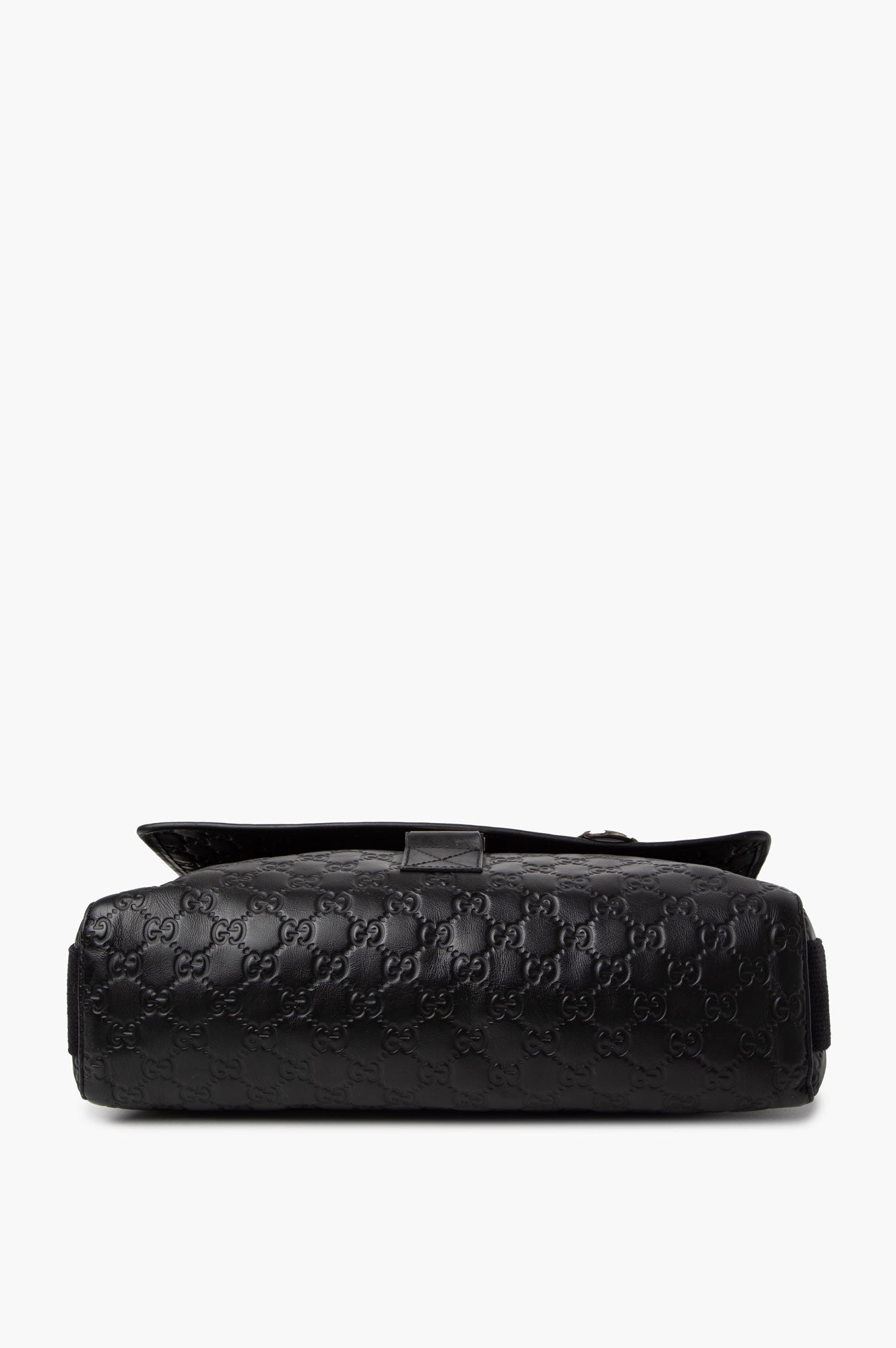 Gucci Black Guccissima Rubber Medium Messenger Bag