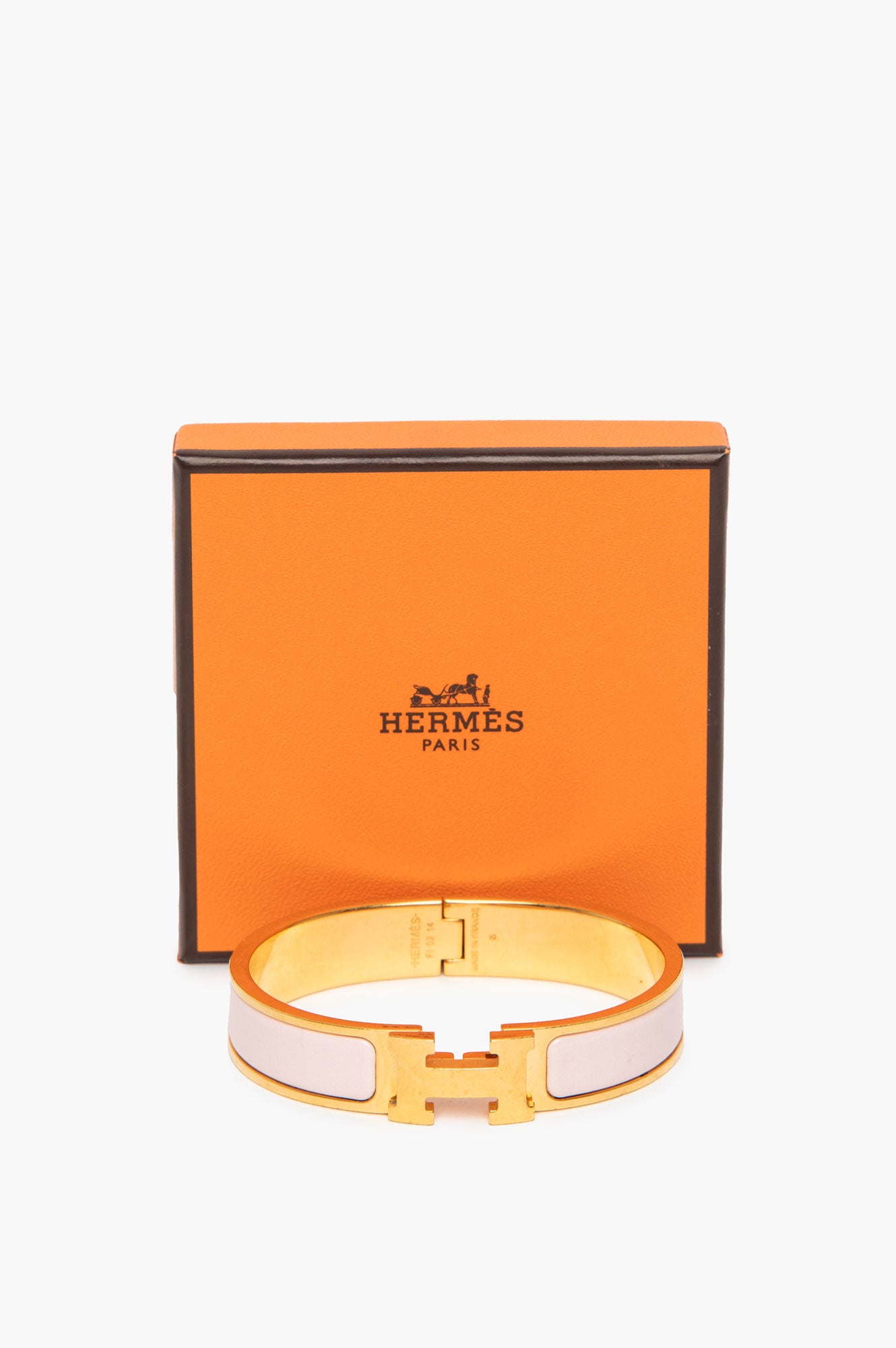 Hermès Rose Candeur Yellow Gold Plated Clic H Bracelet