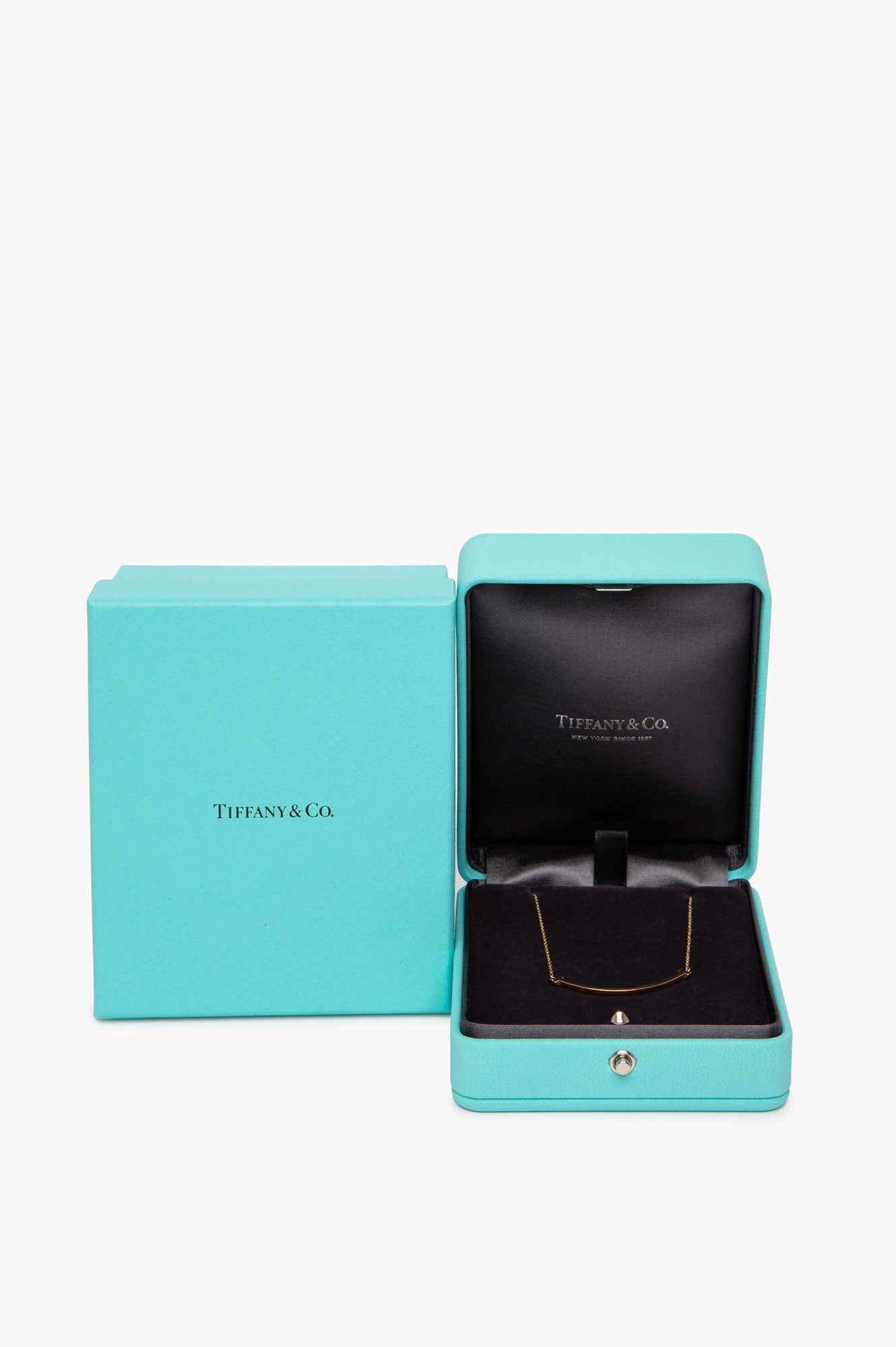 Tiffany & Co. 18k Yellow Gold T Smile Pendent Necklace