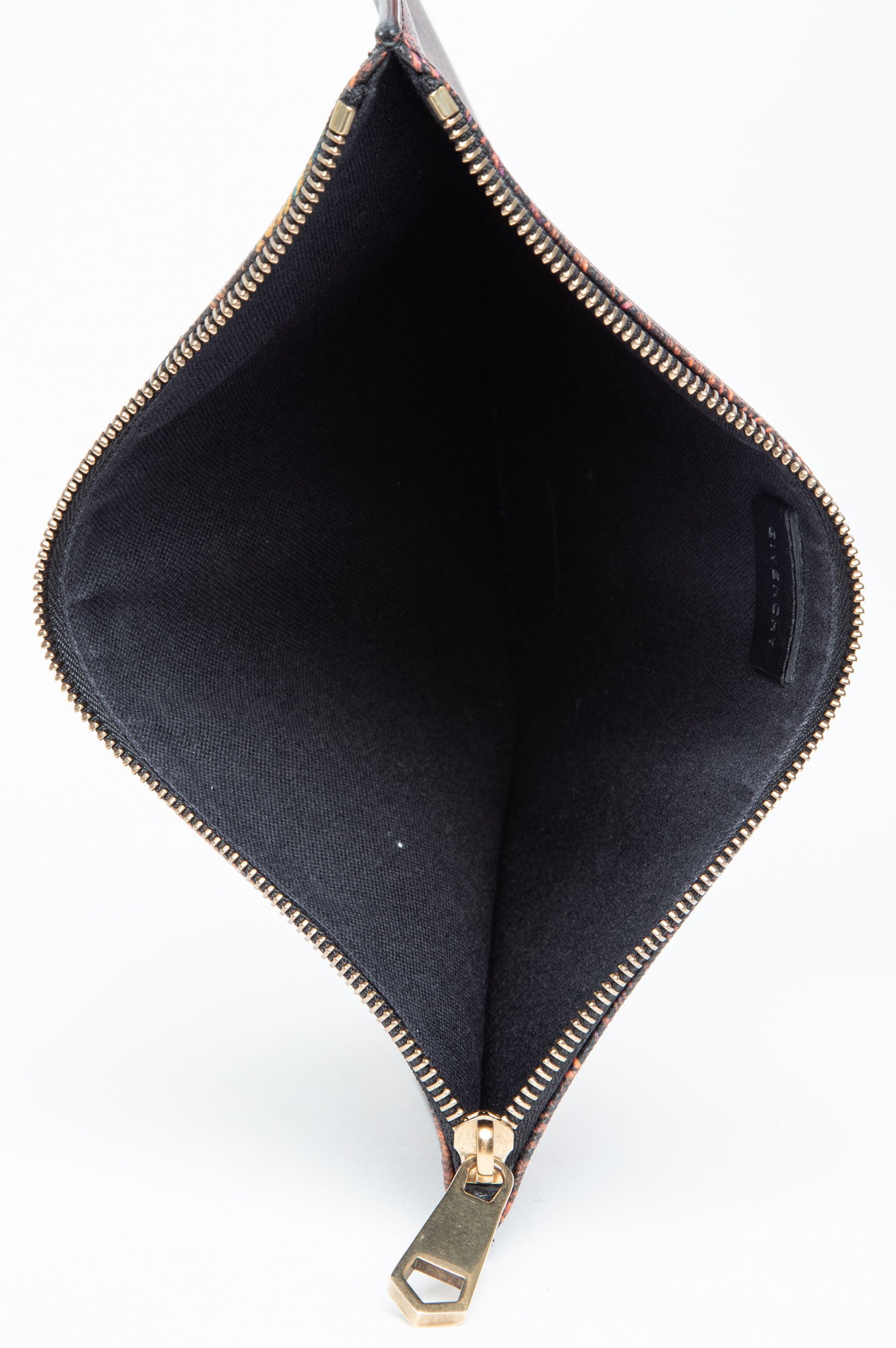 Givenchy Peacock Feather Print Zip Clutch