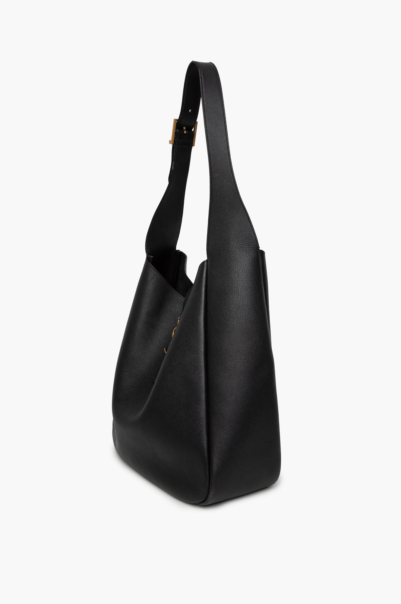 Saint Laurent Large Black Grained Leather Le 5 À 7 Supple Bag