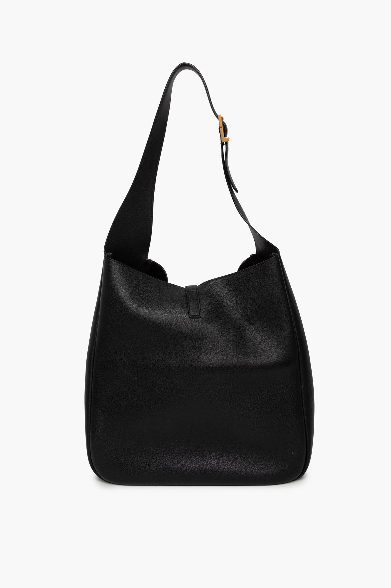Saint Laurent Large Black Grained Leather Le 5 À 7 Supple Bag