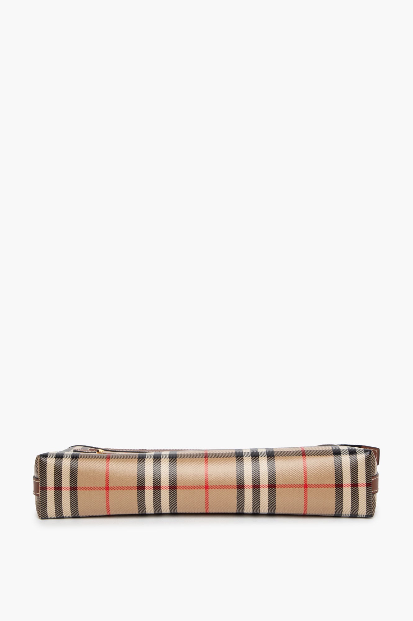 Burberry Vintage Check Coated Gabardine Zip Clutch