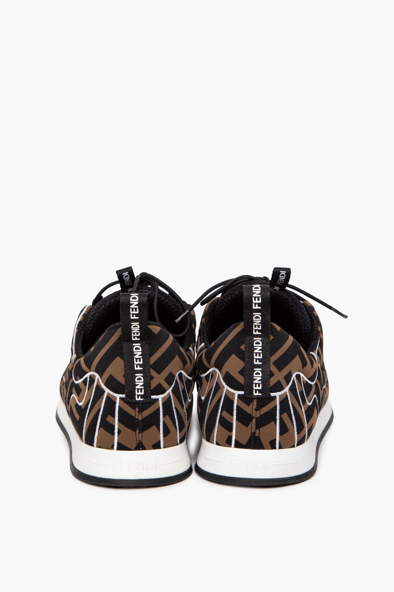 Fendi Tobacco Zucca Technical Fabric FFreedom Sneakers Size 38