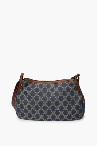 Celine Blue Denim Macadam Shoulder Bag