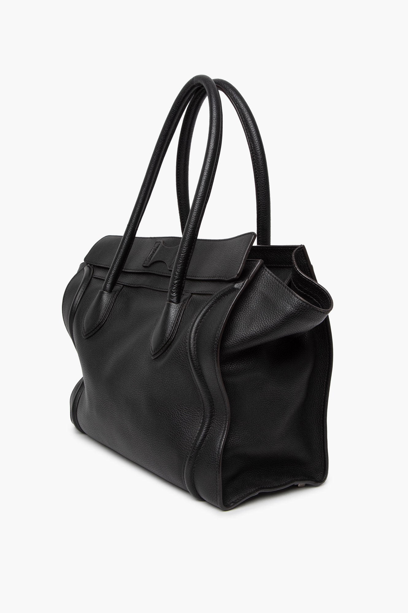Celine Large Black Leather Luggage Tote
