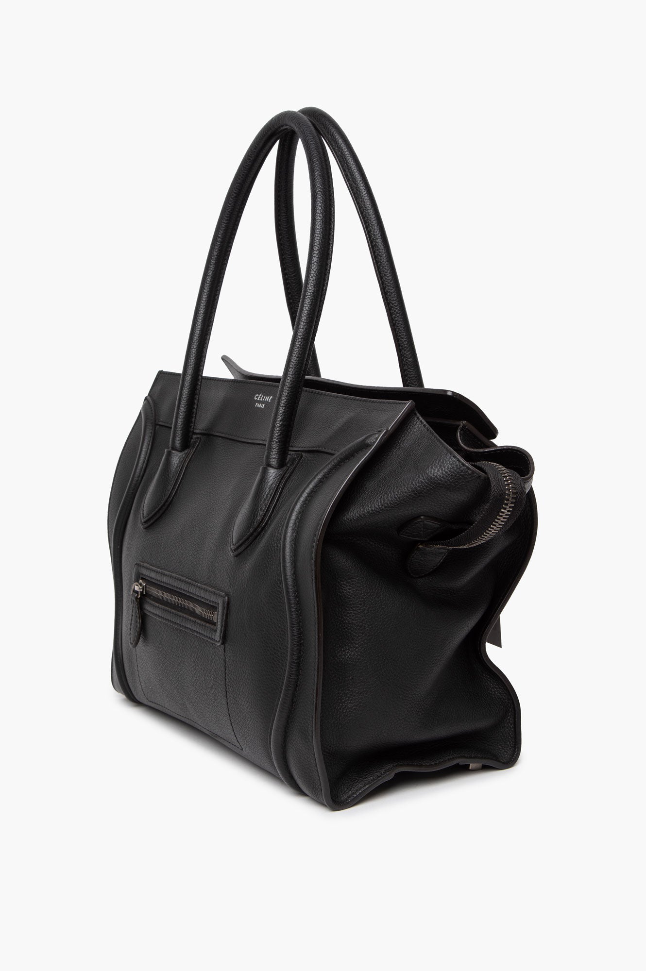 Celine Large Black Leather Luggage Tote