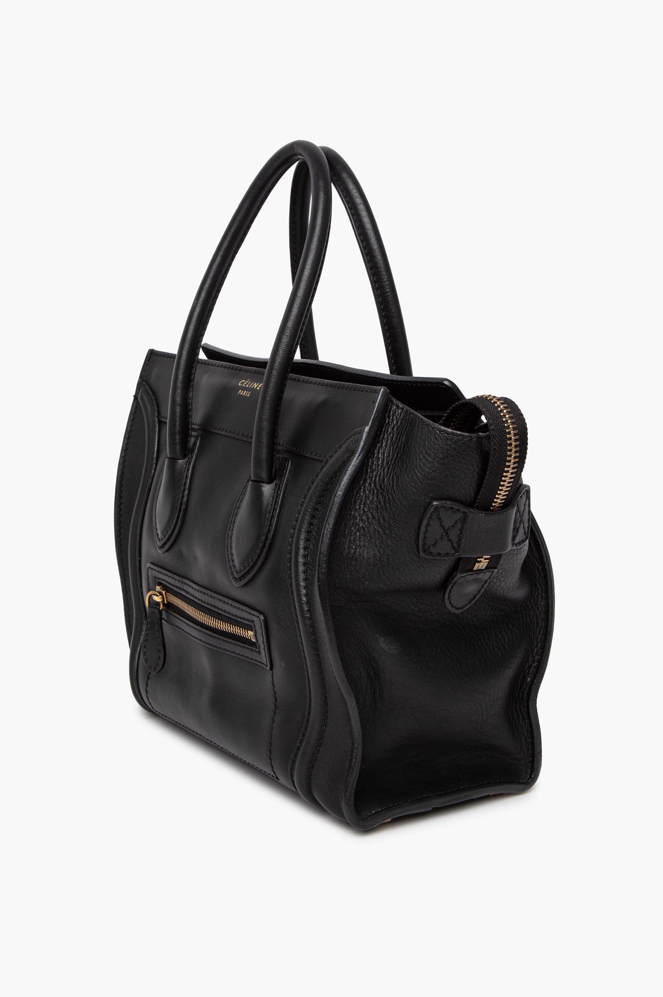 Celine Black Leather Mini Luggage Tote