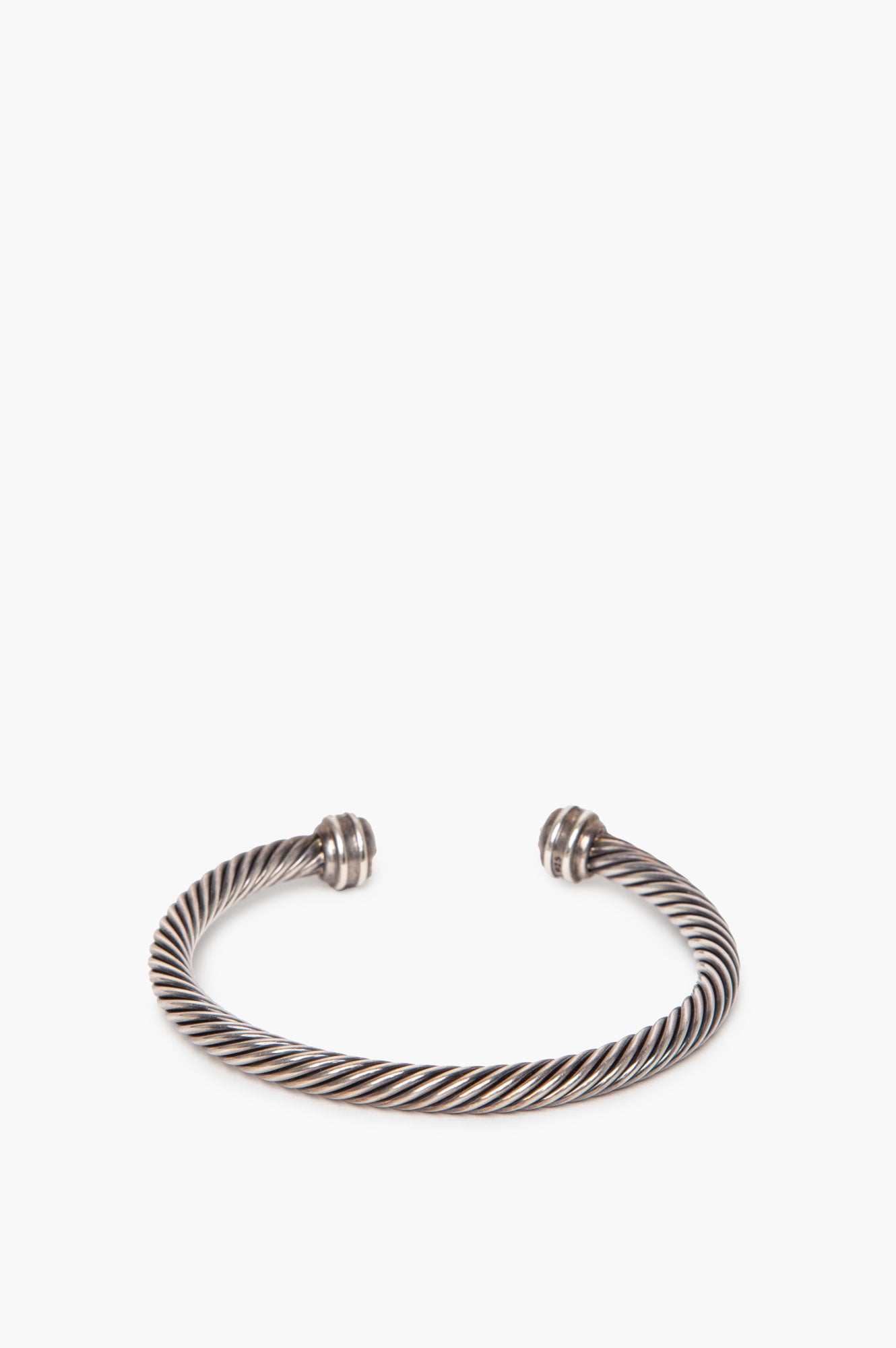 David Yurman Sterling Silver Diamond Pearl Classic Cable Bracelet