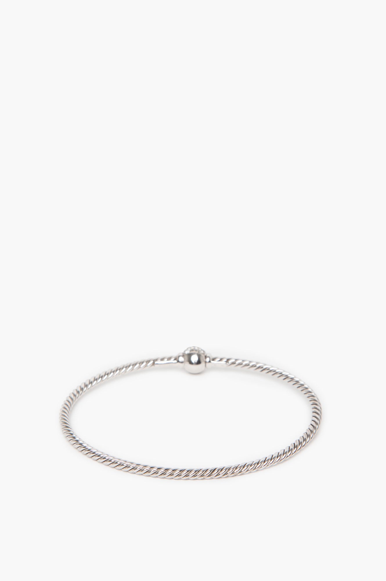 David Yurman 18K White Gold Pavé Diamond Bangle