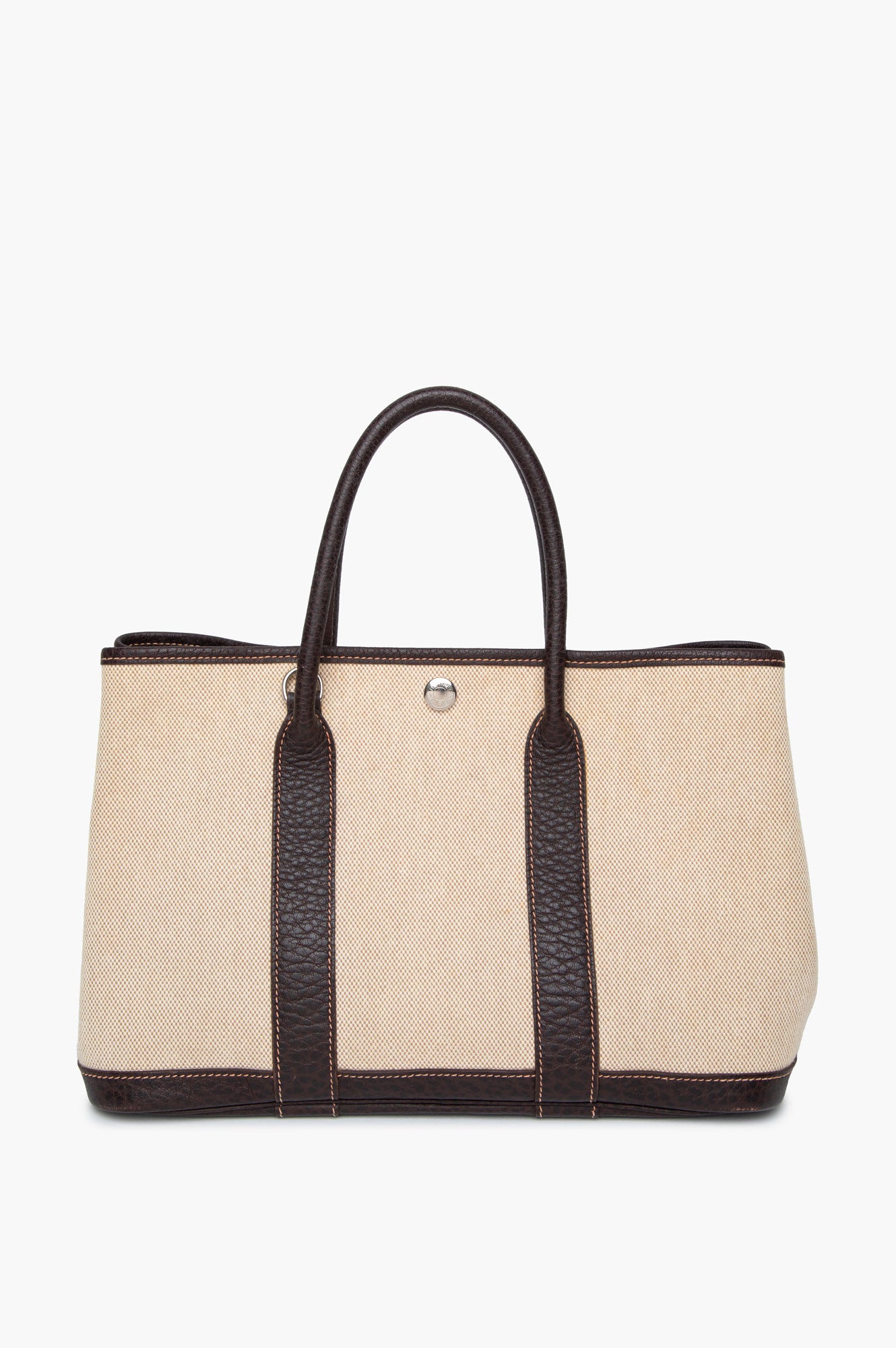 Hermès Beige/Brown Canvas Garden Party 30 Tote With Strap