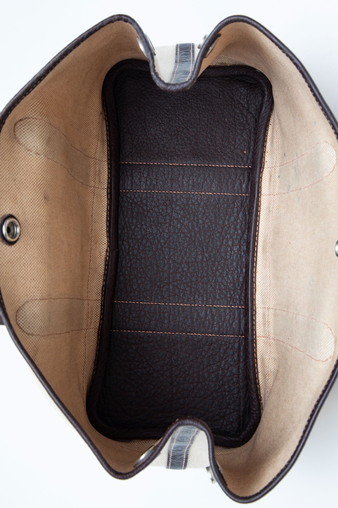 Hermès Beige/Brown Canvas Garden Party 30 Tote With Strap