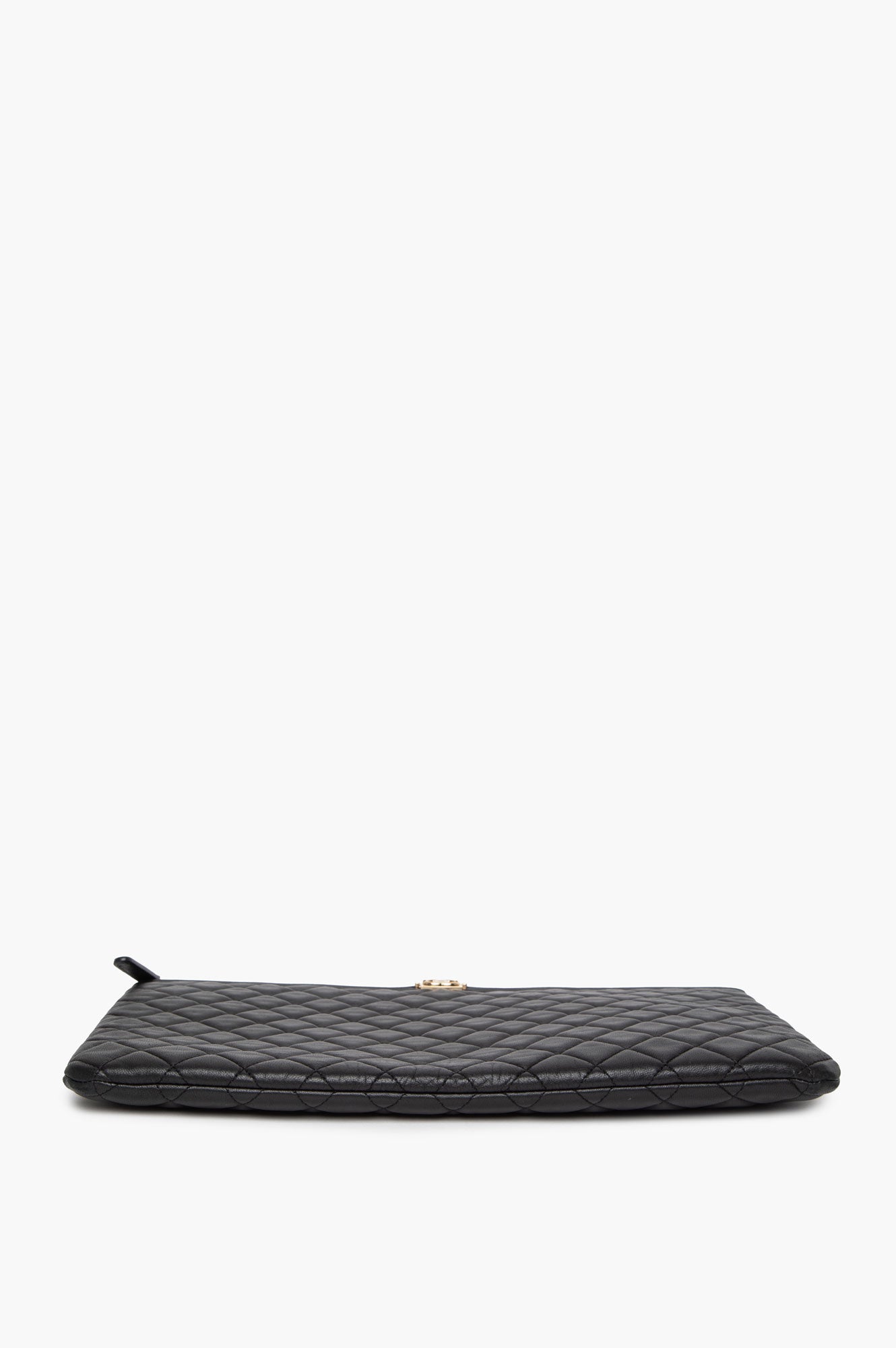 Chanel Boy Large Black Lambskin Zip Pouch