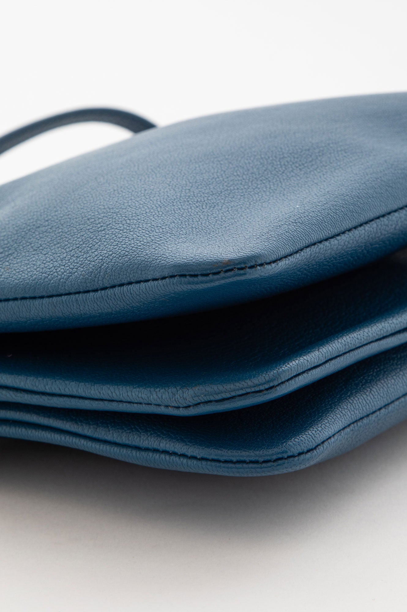 Celine Prussian Blue Leather Small Trio Bag