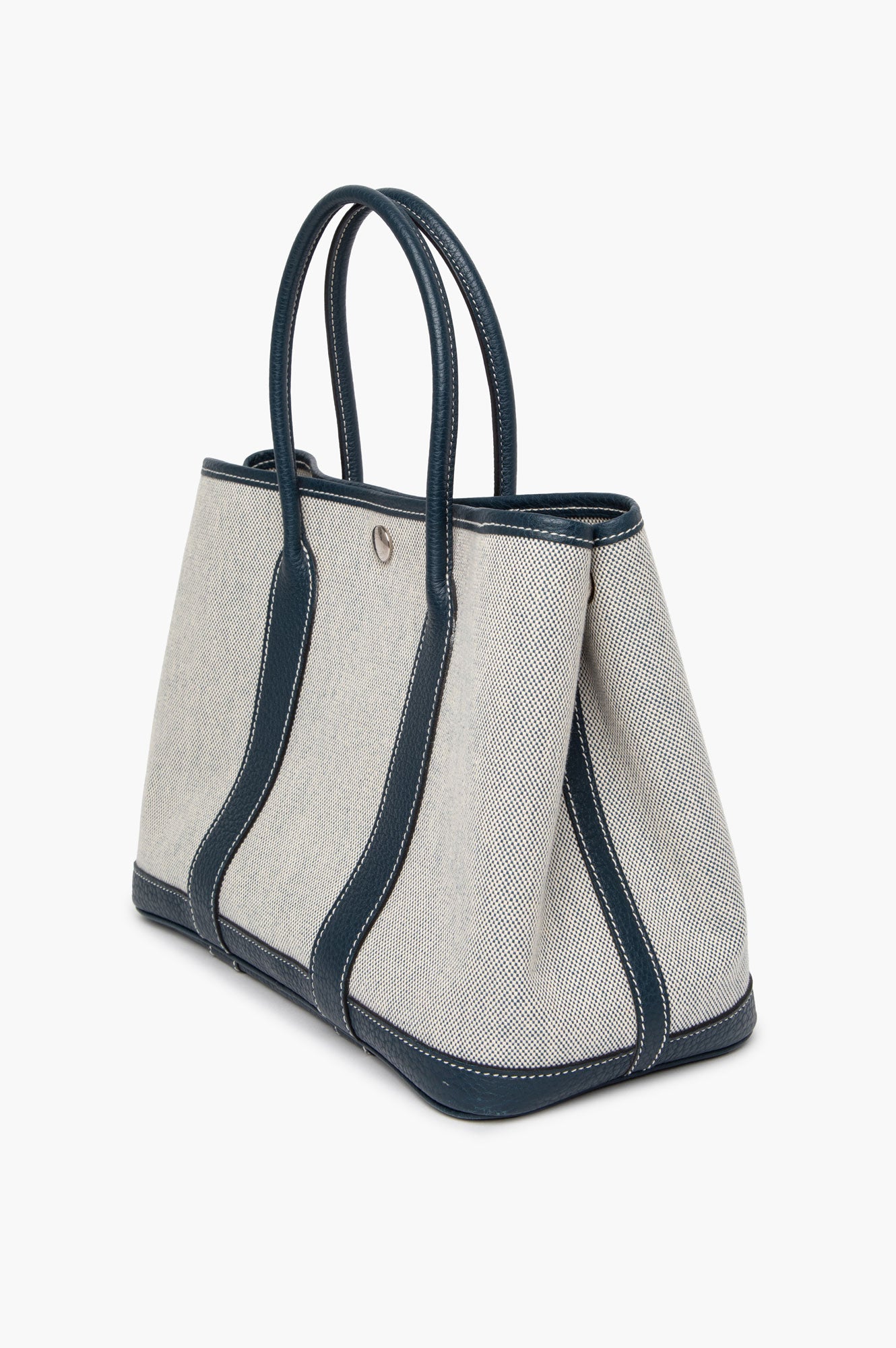 Hermès Navy/Natural Canvas Garden Party 30 Tote