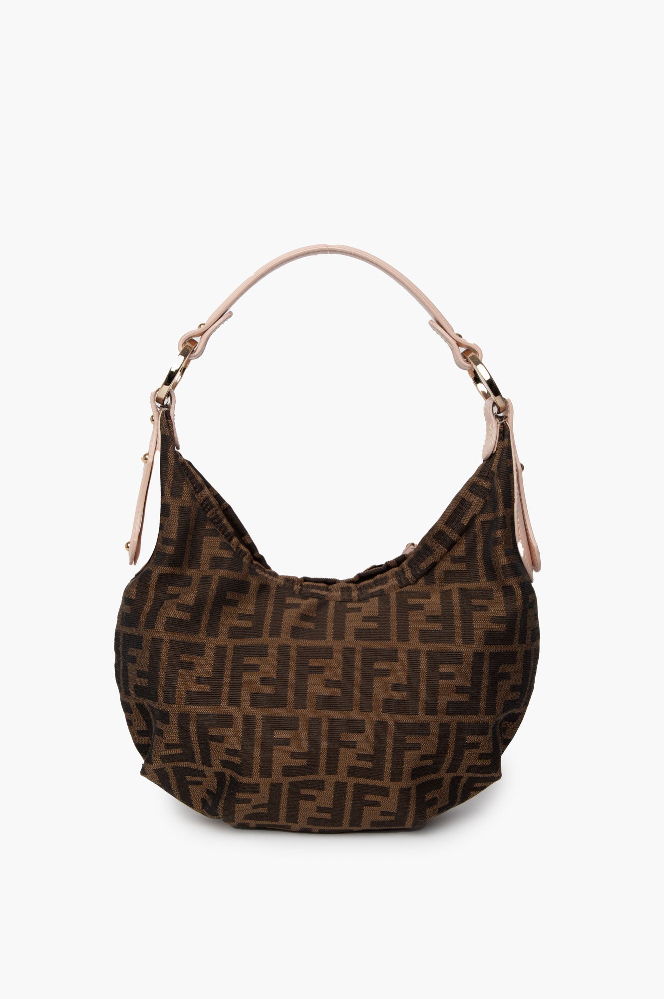 Fendi Zucca FF Pink Leather Shoulder Bag